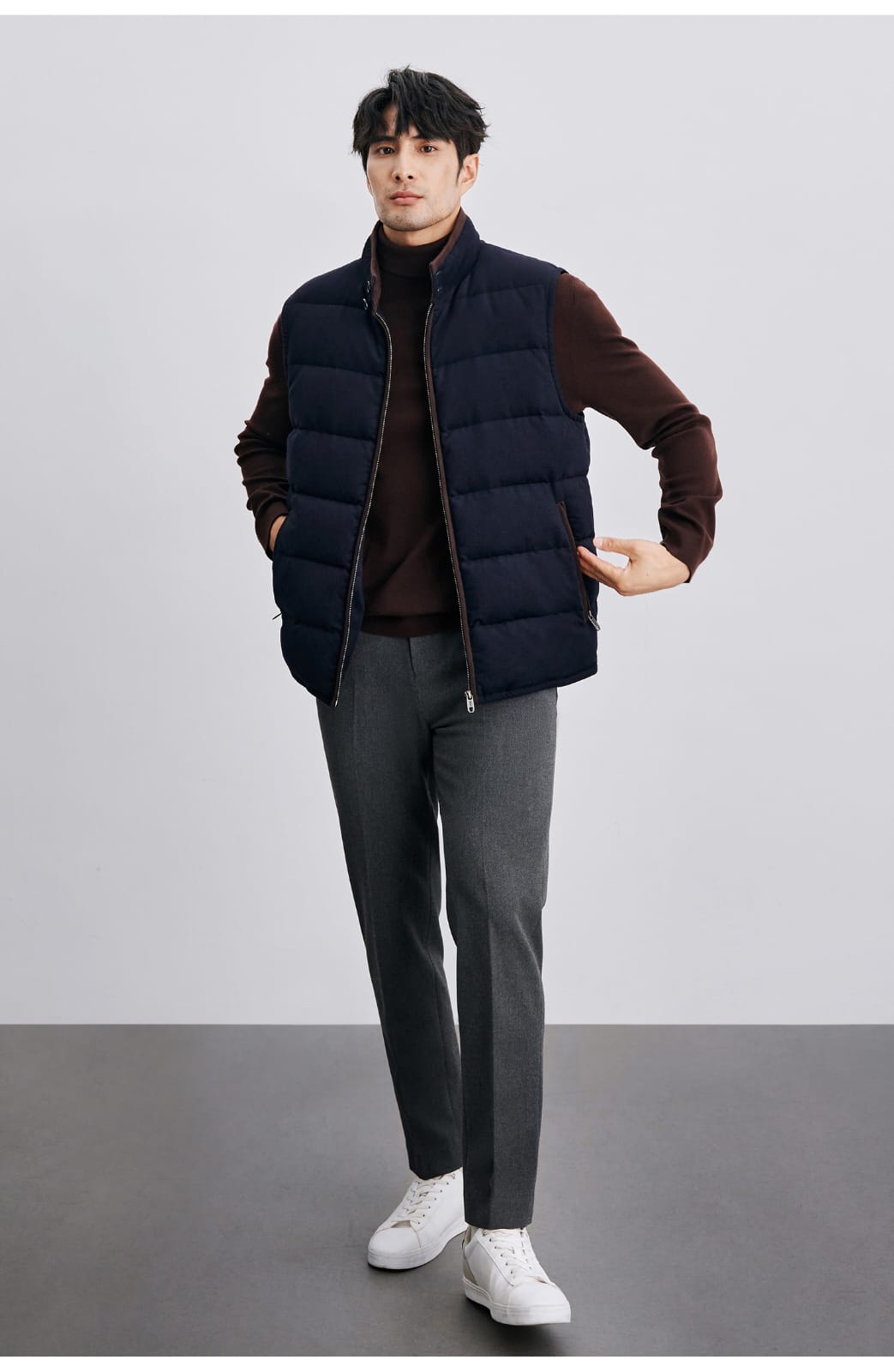 PREMIUM QUILTED GOOSE DOWN HIGH-COLLAR WINTER VEST