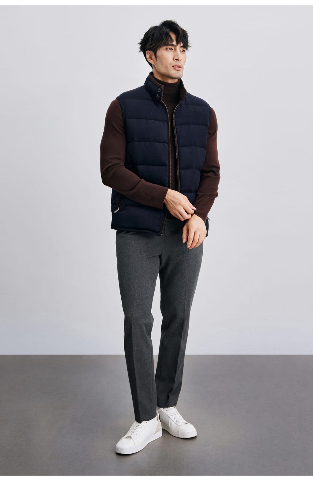 PREMIUM QUILTED GOOSE DOWN HIGH-COLLAR WINTER VEST
