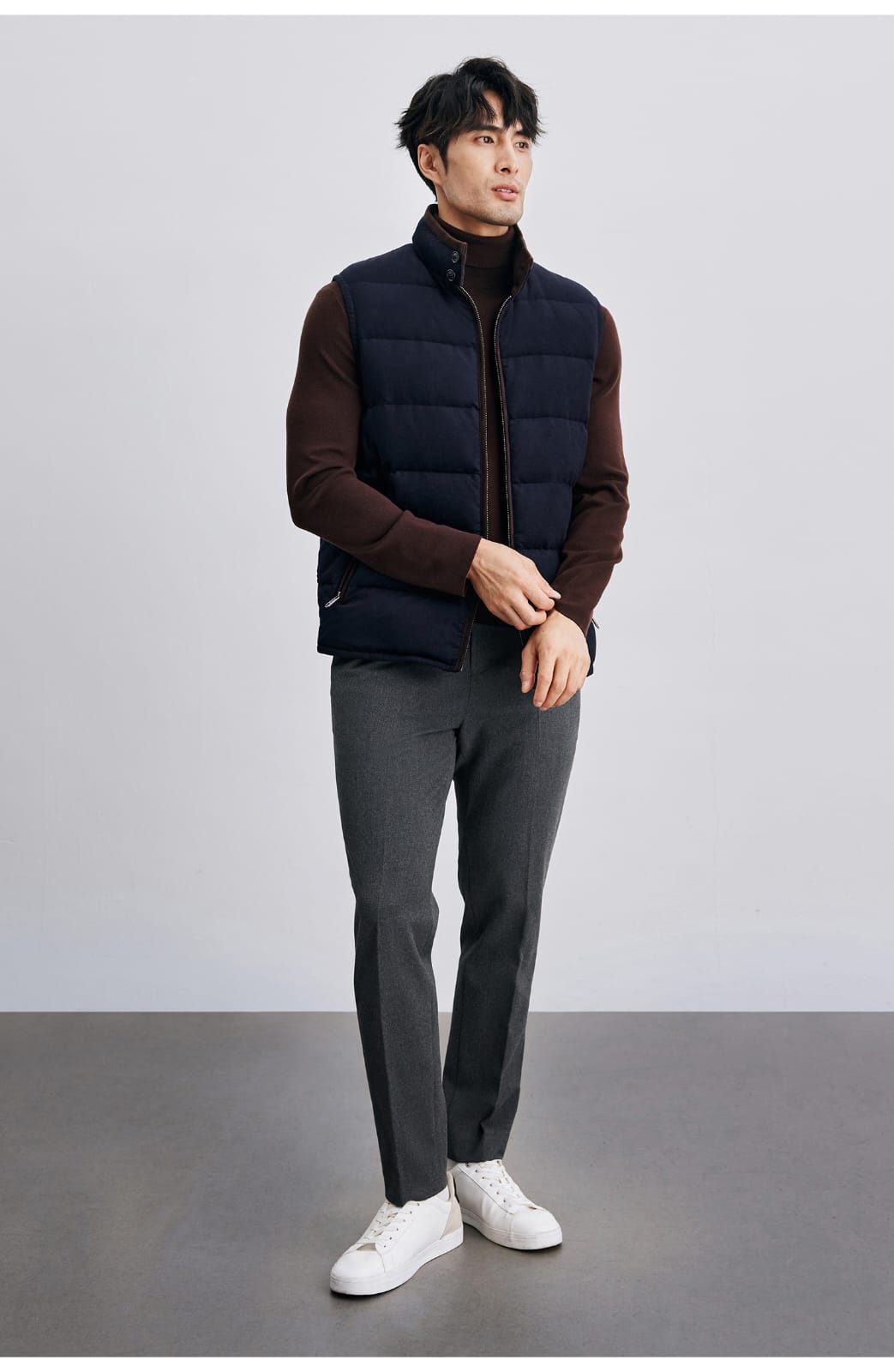 PREMIUM QUILTED GOOSE DOWN HIGH-COLLAR WINTER VEST