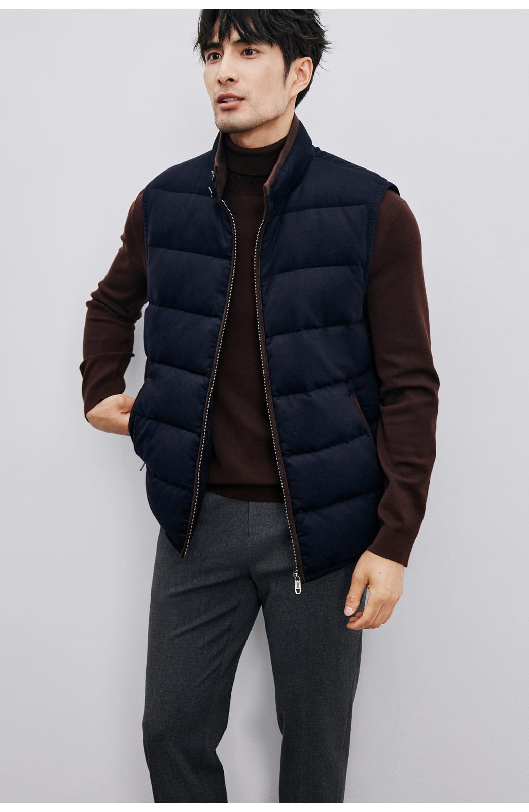 PREMIUM QUILTED GOOSE DOWN HIGH-COLLAR WINTER VEST