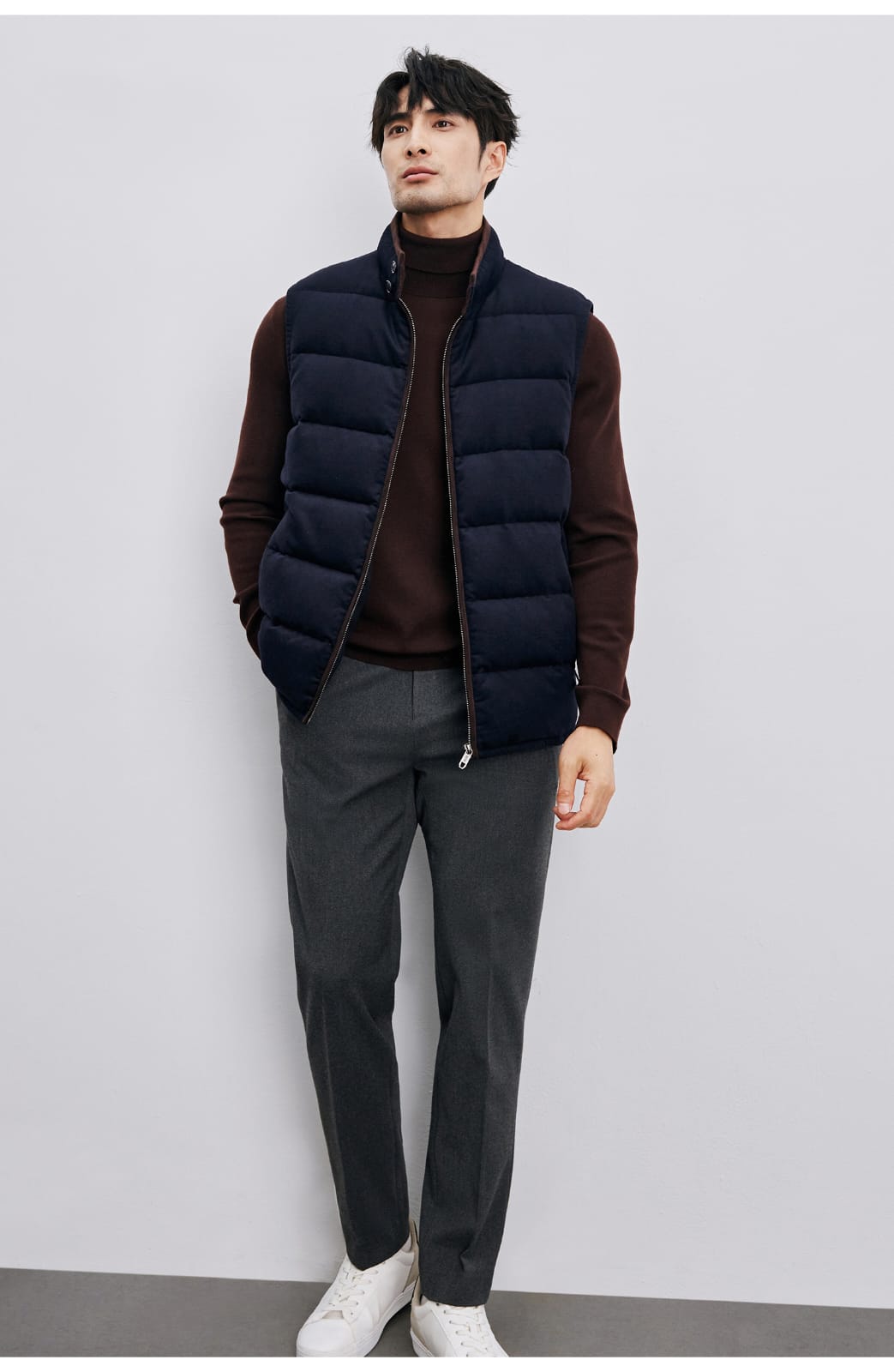 PREMIUM QUILTED GOOSE DOWN HIGH-COLLAR WINTER VEST
