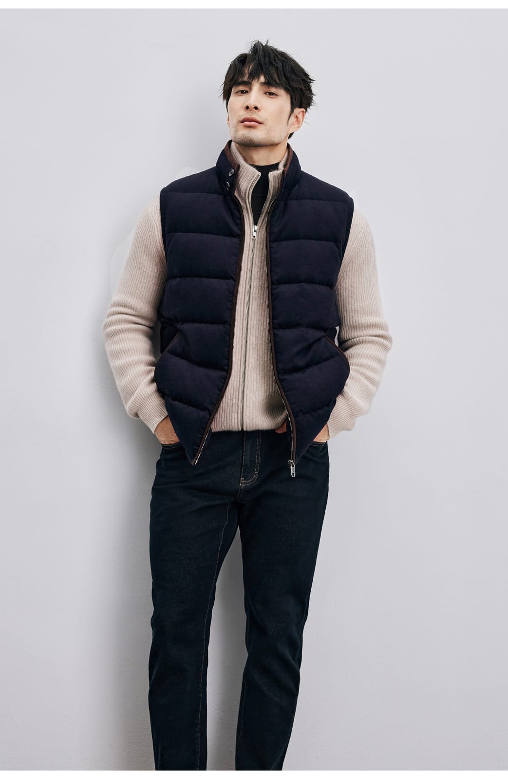 PREMIUM QUILTED GOOSE DOWN HIGH-COLLAR WINTER VEST