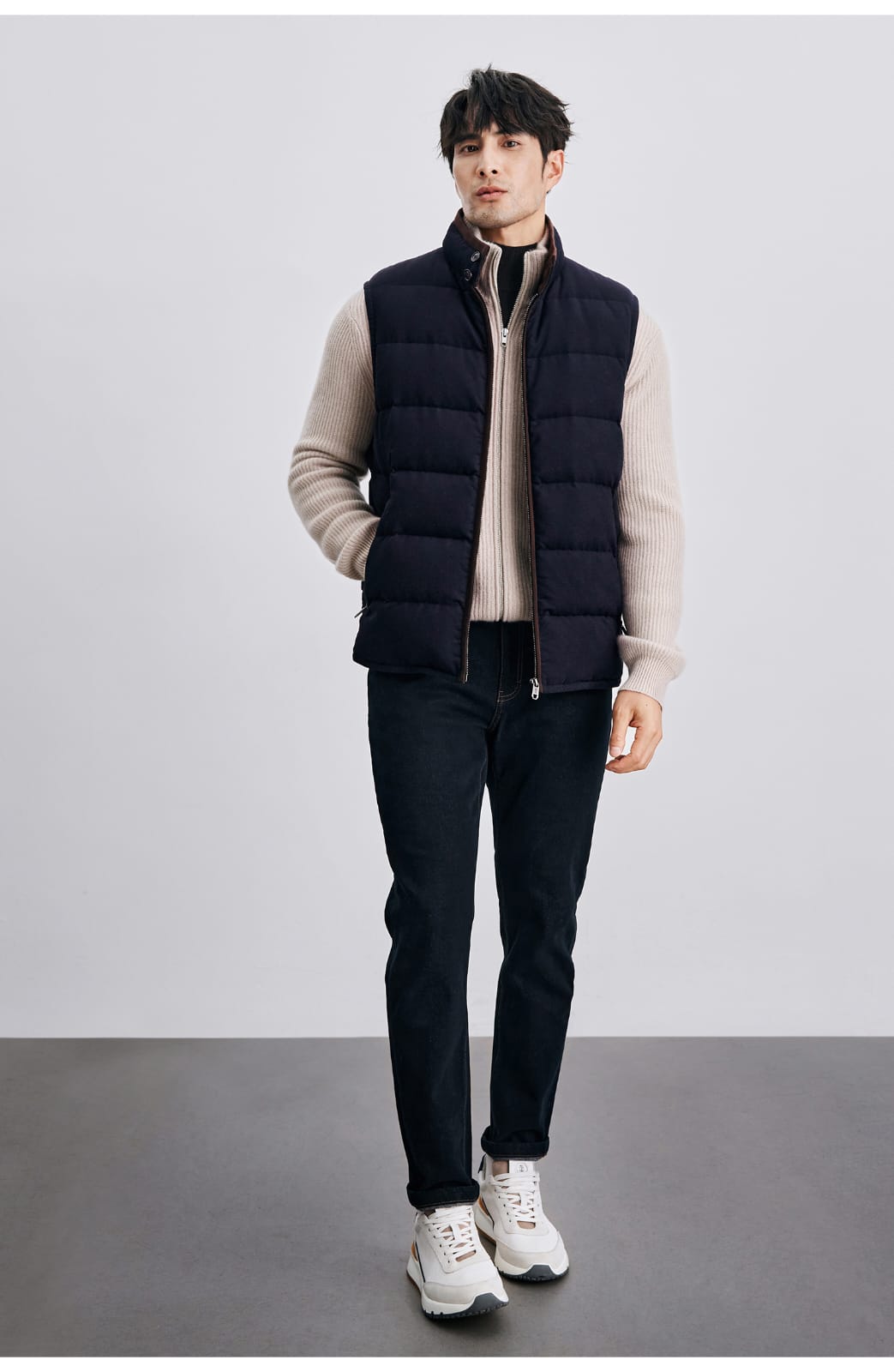 PREMIUM QUILTED GOOSE DOWN HIGH-COLLAR WINTER VEST
