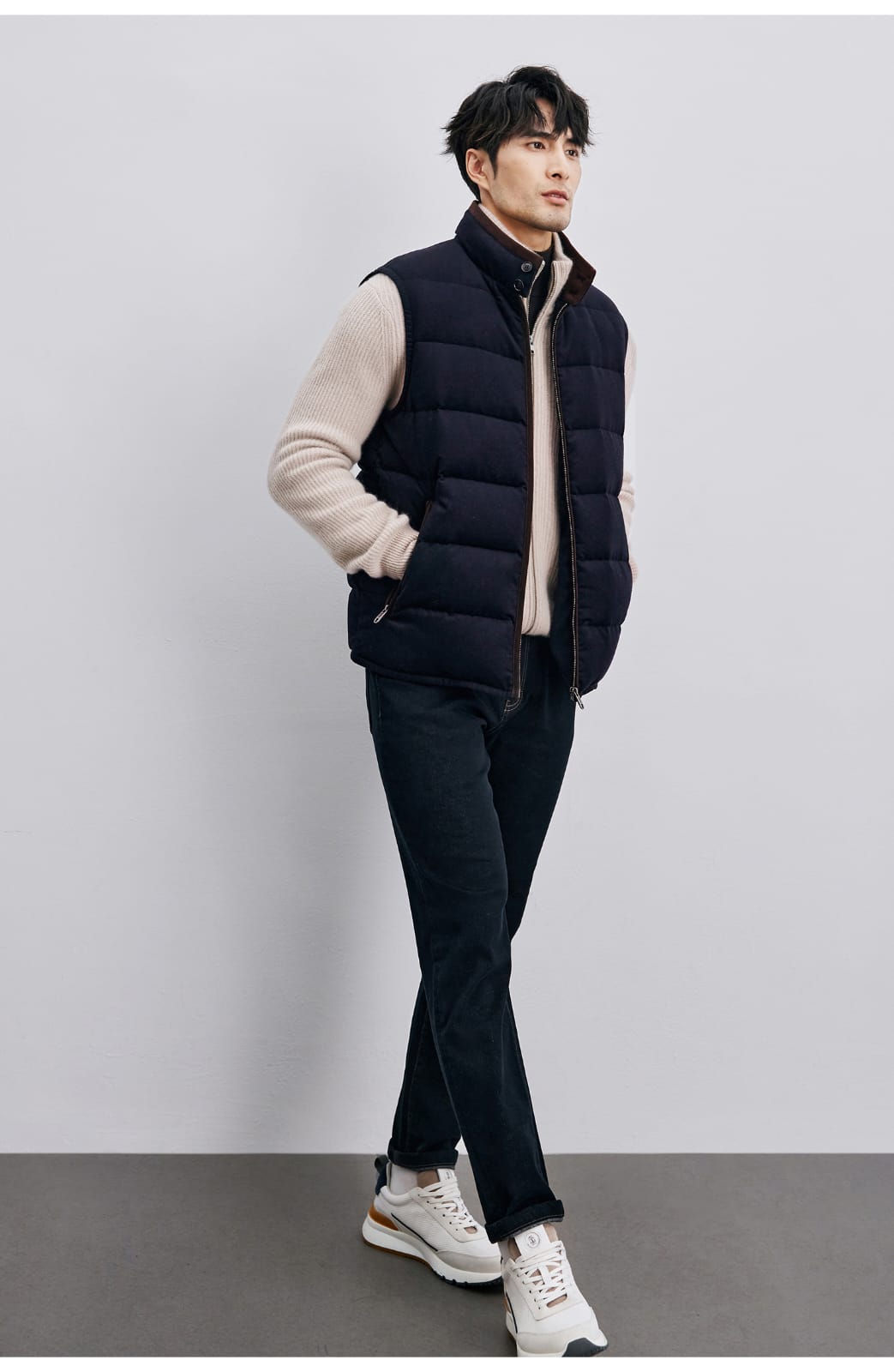 PREMIUM QUILTED GOOSE DOWN HIGH-COLLAR WINTER VEST