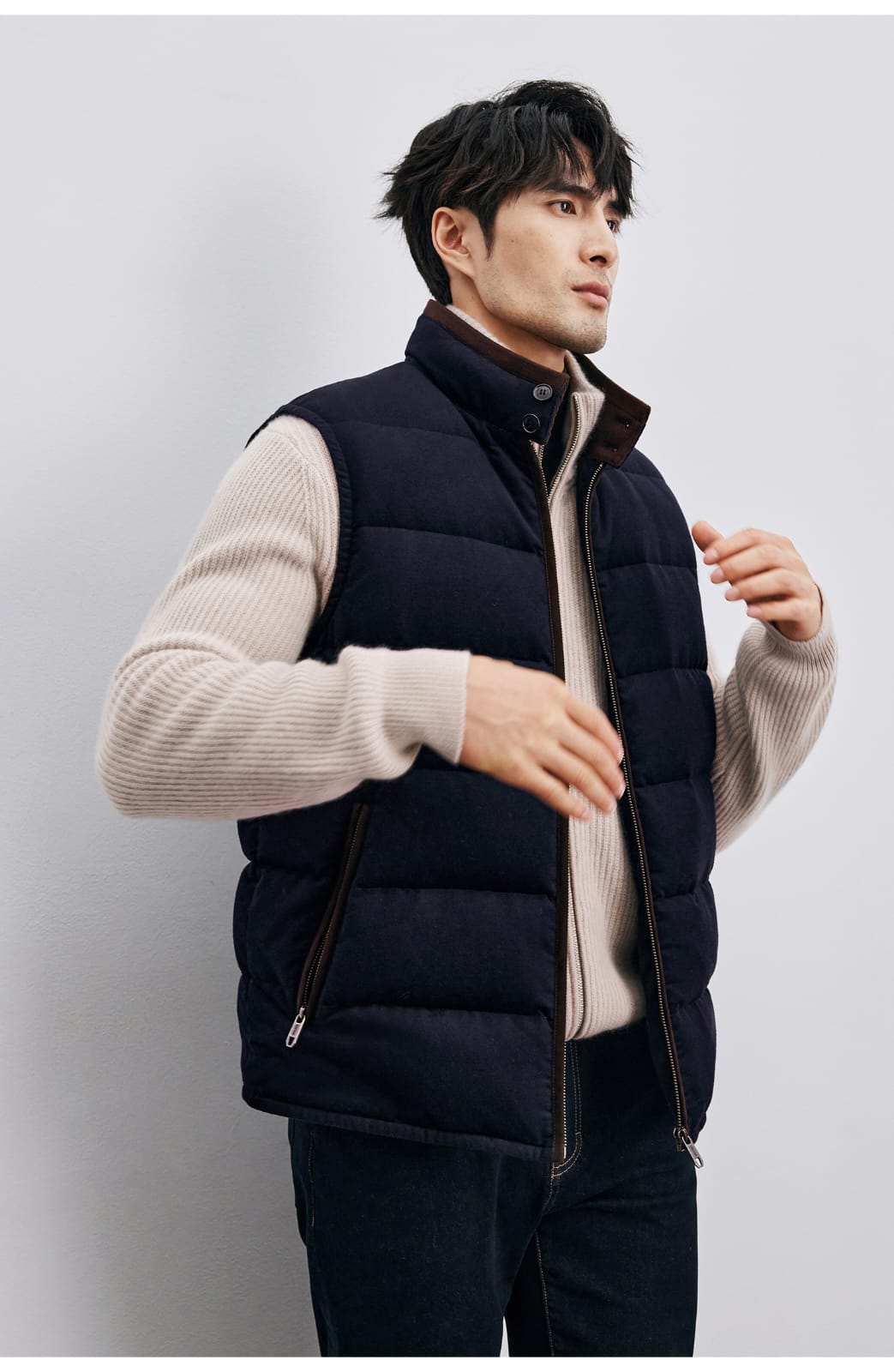 PREMIUM QUILTED GOOSE DOWN HIGH-COLLAR WINTER VEST