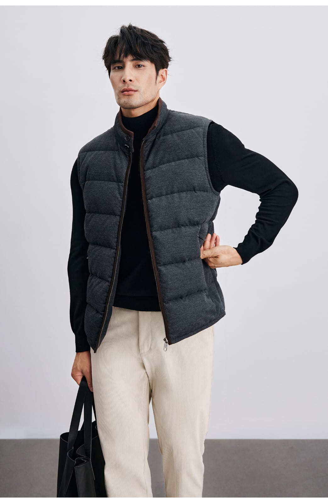 PREMIUM QUILTED GOOSE DOWN HIGH-COLLAR WINTER VEST
