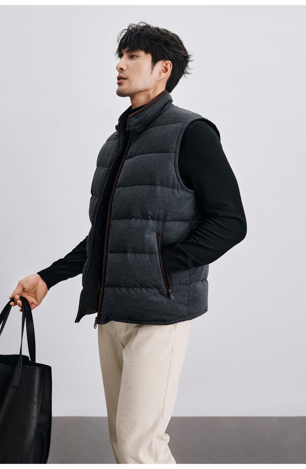 PREMIUM QUILTED GOOSE DOWN HIGH-COLLAR WINTER VEST