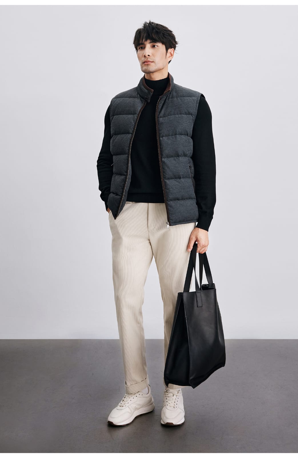 PREMIUM QUILTED GOOSE DOWN HIGH-COLLAR WINTER VEST