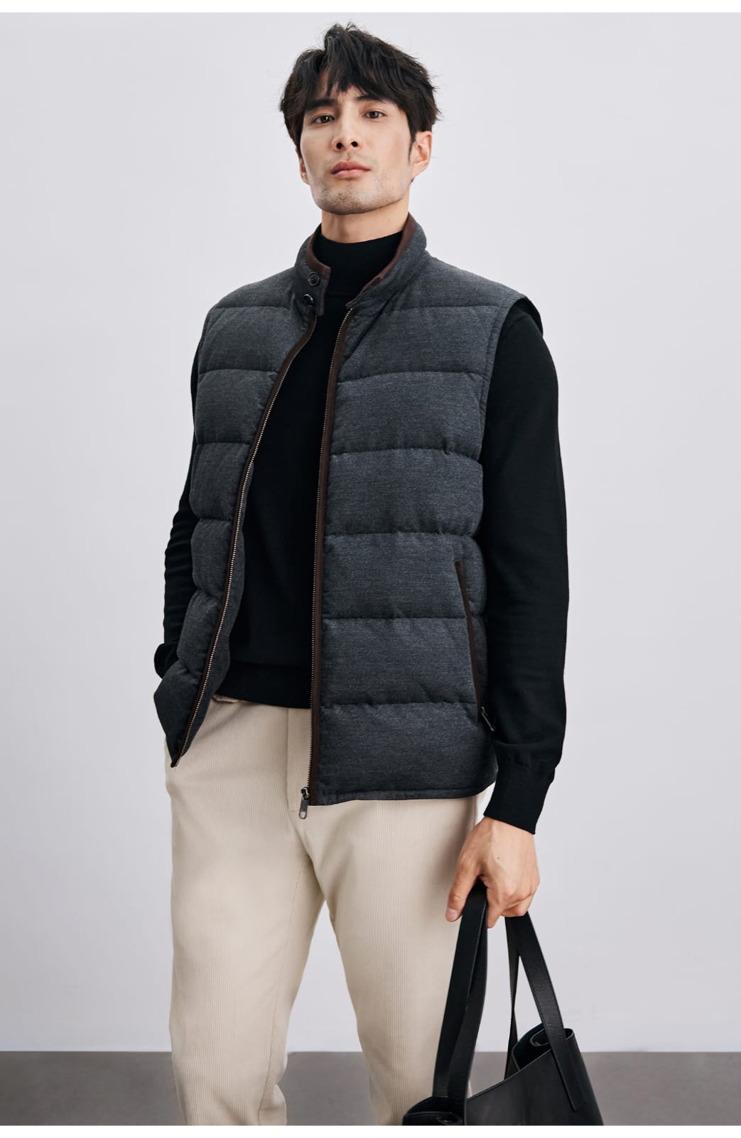 PREMIUM QUILTED GOOSE DOWN HIGH-COLLAR WINTER VEST