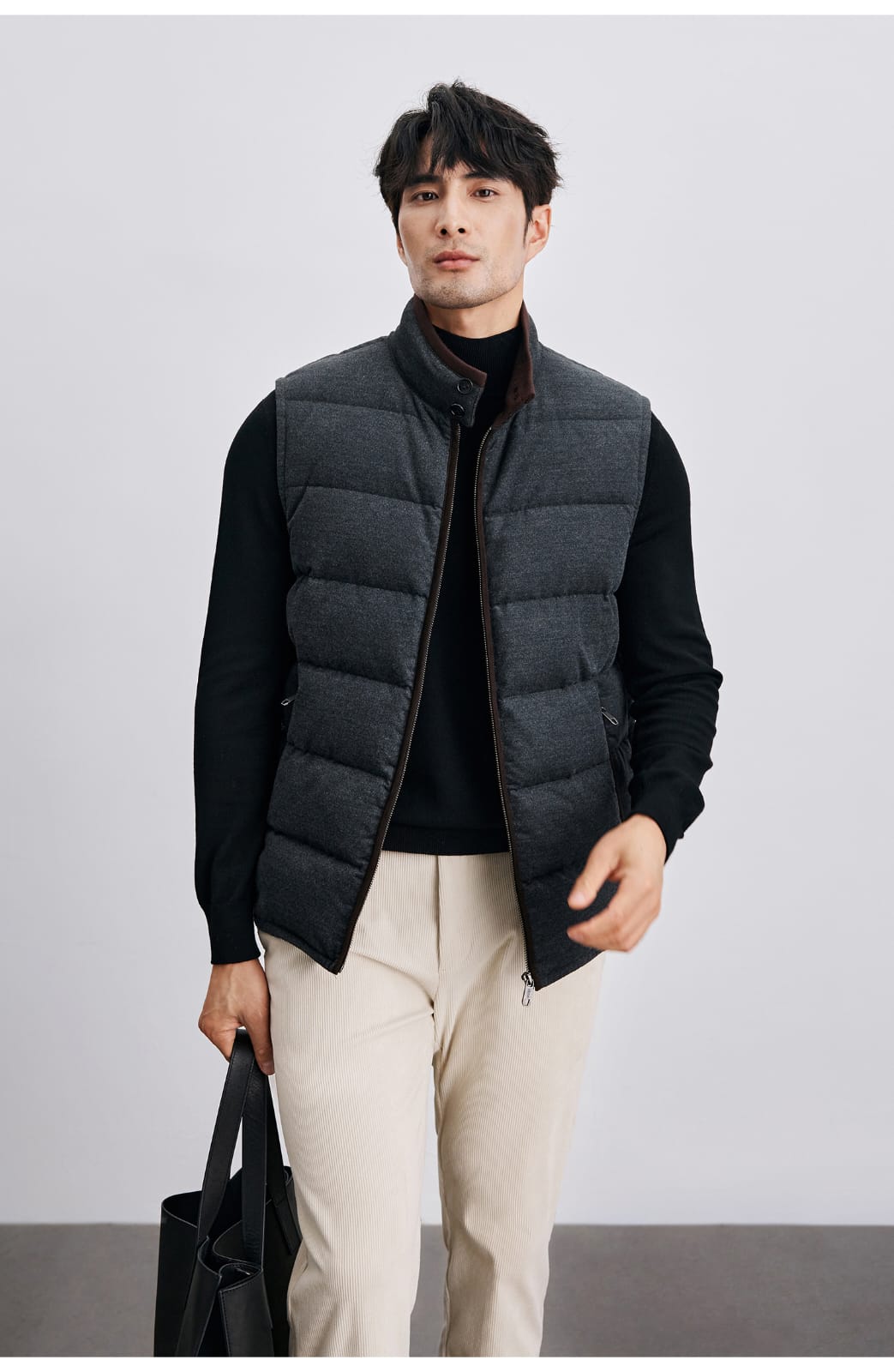 PREMIUM QUILTED GOOSE DOWN HIGH-COLLAR WINTER VEST