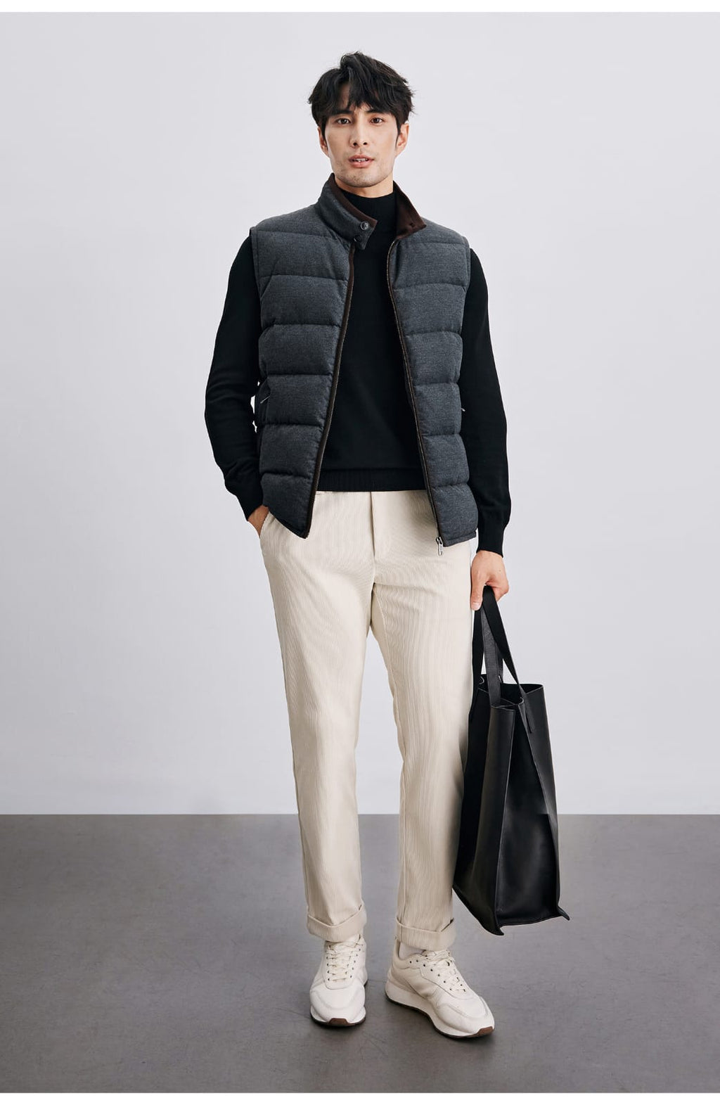 PREMIUM QUILTED GOOSE DOWN HIGH-COLLAR WINTER VEST