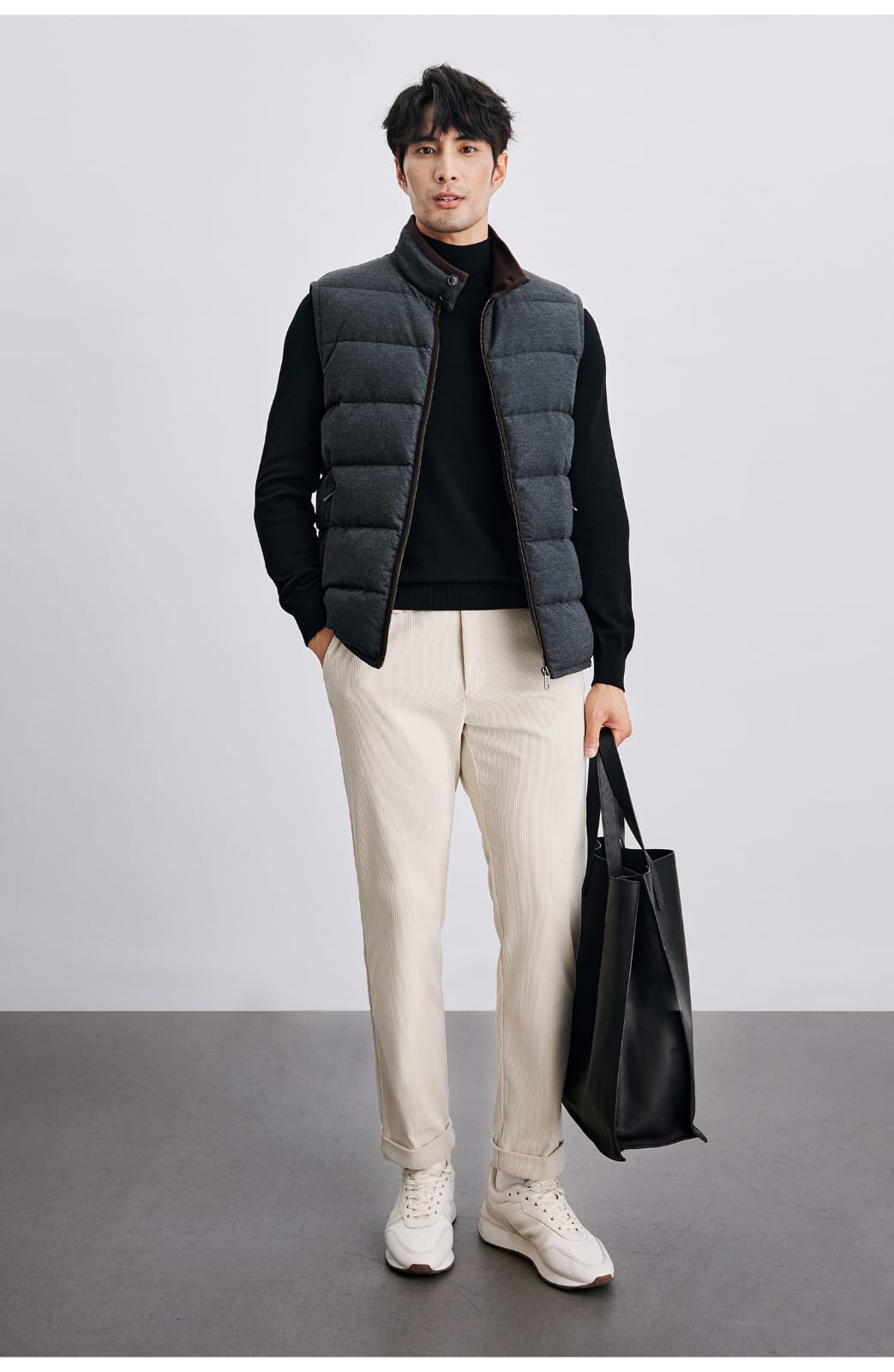 PREMIUM QUILTED GOOSE DOWN HIGH-COLLAR WINTER VEST