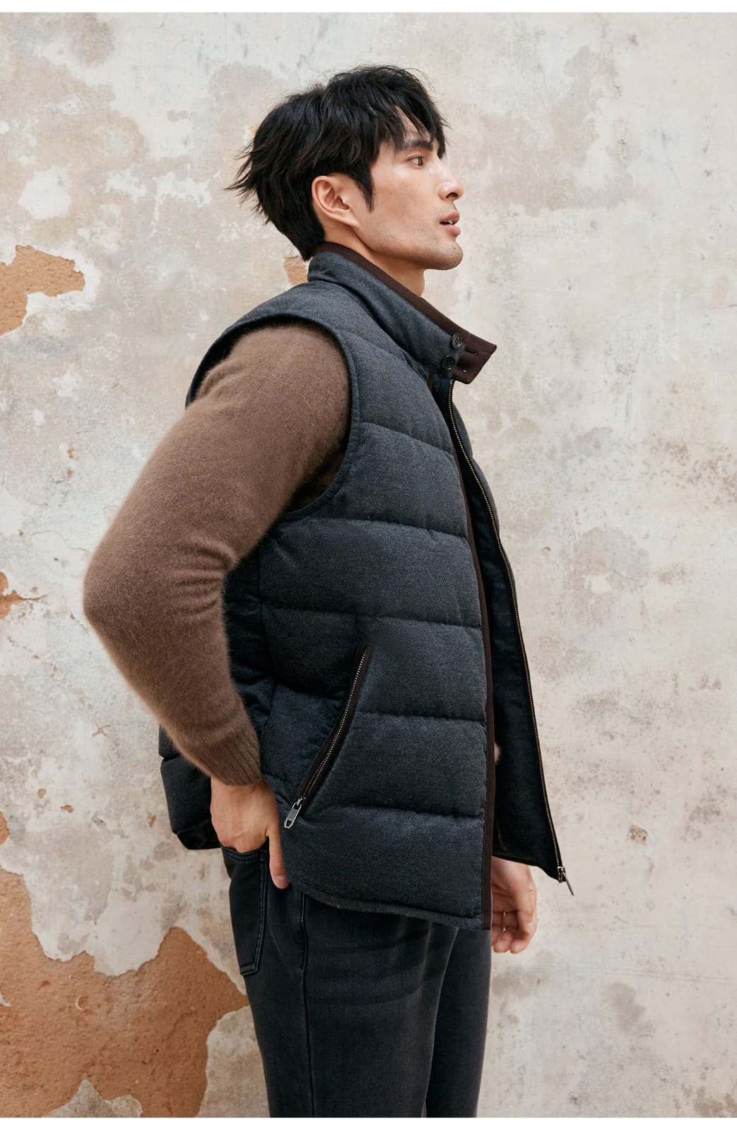 PREMIUM QUILTED GOOSE DOWN HIGH-COLLAR WINTER VEST