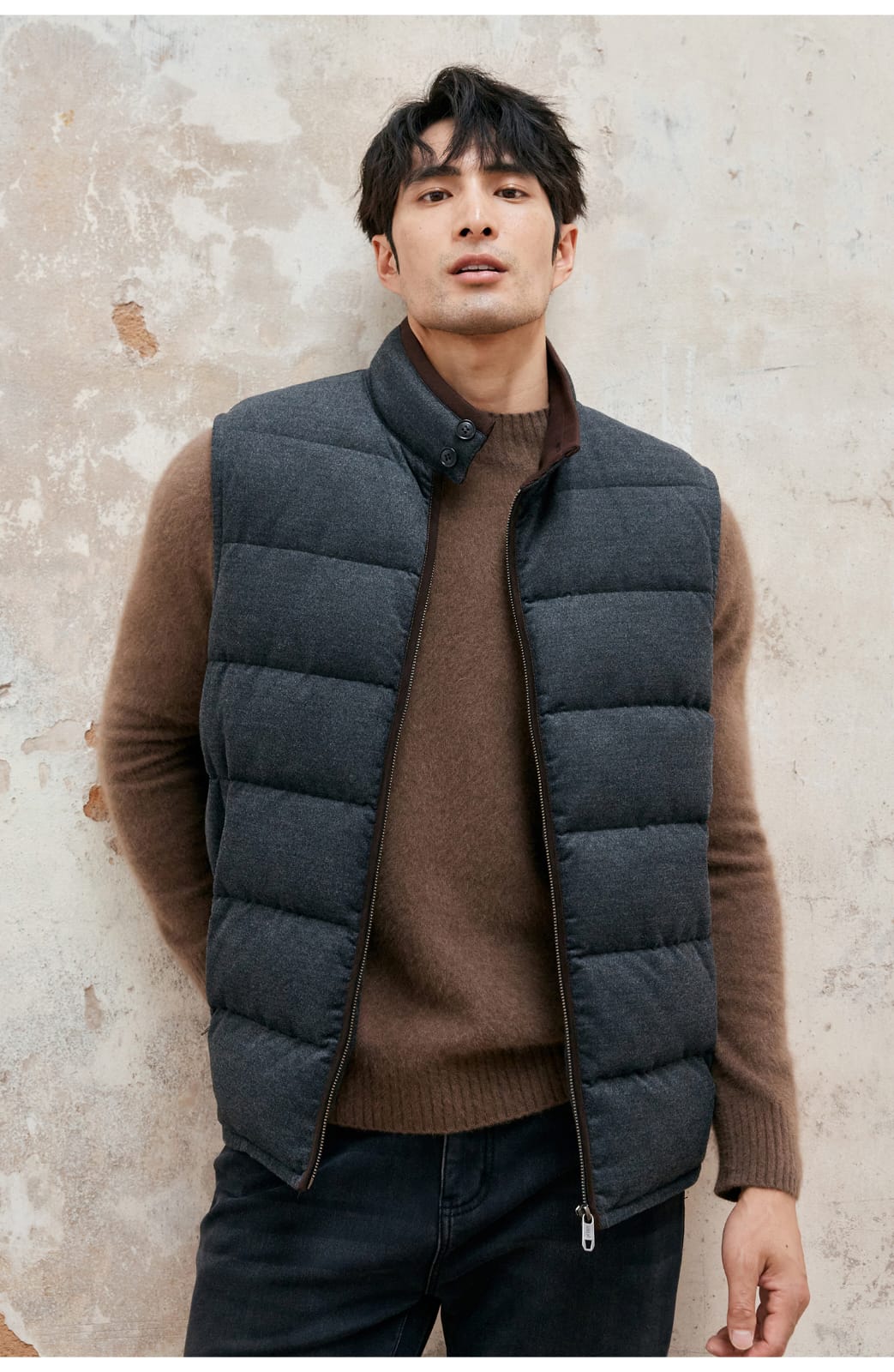 PREMIUM QUILTED GOOSE DOWN HIGH-COLLAR WINTER VEST