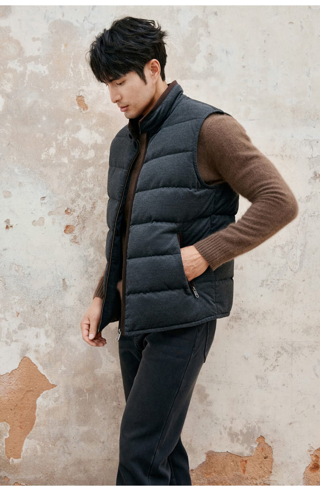 PREMIUM QUILTED GOOSE DOWN HIGH-COLLAR WINTER VEST