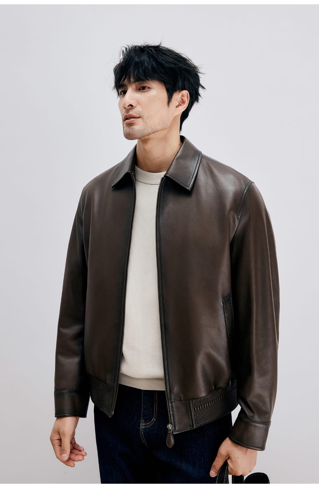 ITALIAN STYLE LUXURY LAMBSKIN LEATHER COAT