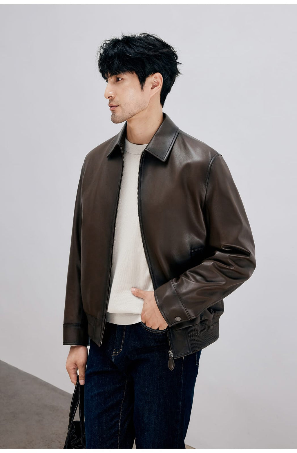 ITALIAN STYLE LUXURY LAMBSKIN LEATHER COAT