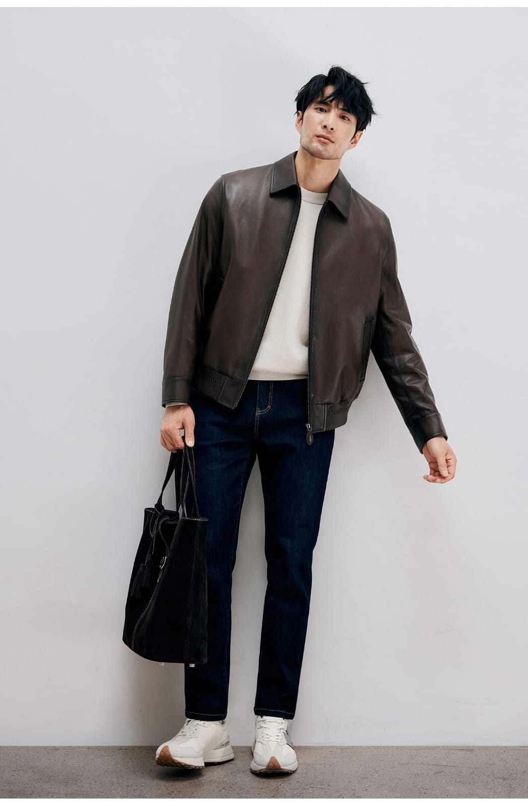 ITALIAN STYLE LUXURY LAMBSKIN LEATHER COAT