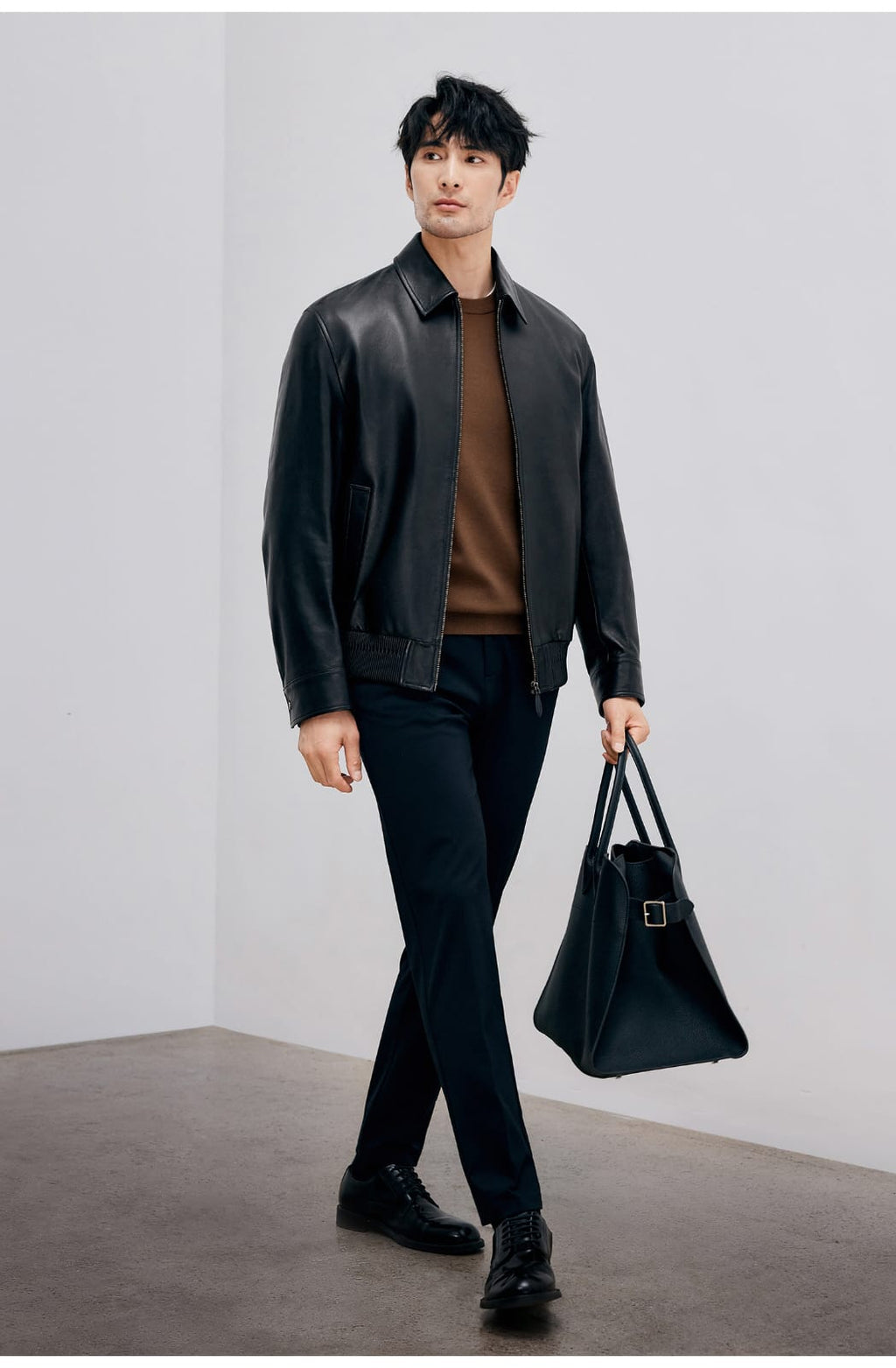 ITALIAN STYLE LUXURY LAMBSKIN LEATHER COAT