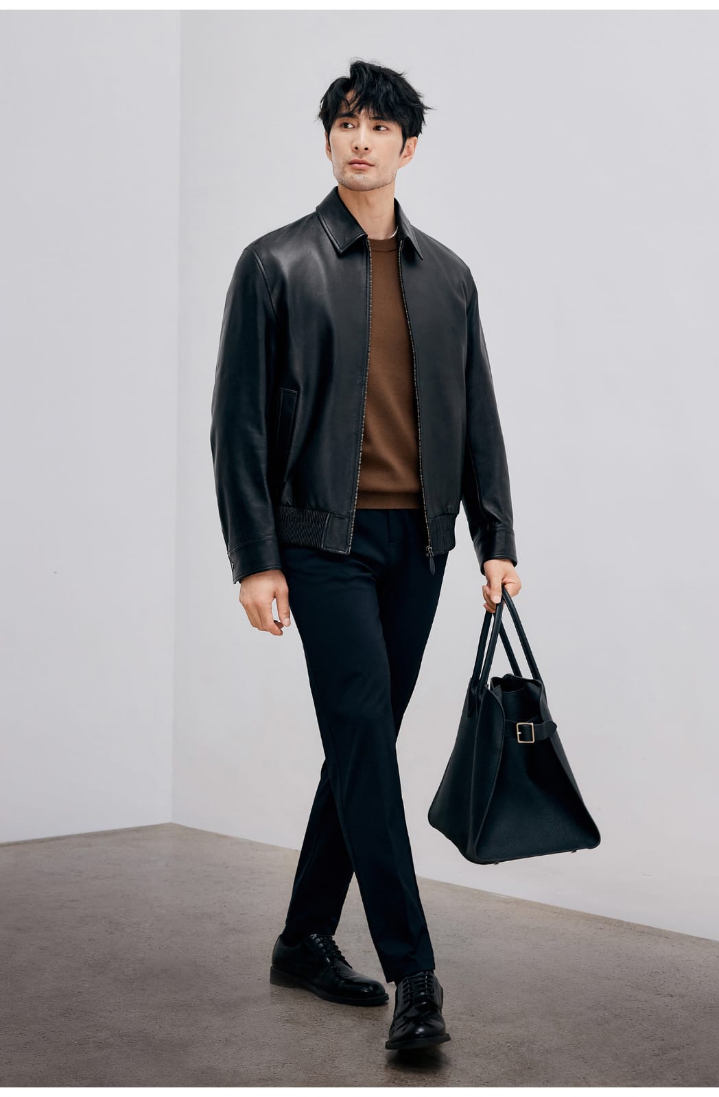 ITALIAN STYLE LUXURY LAMBSKIN LEATHER COAT