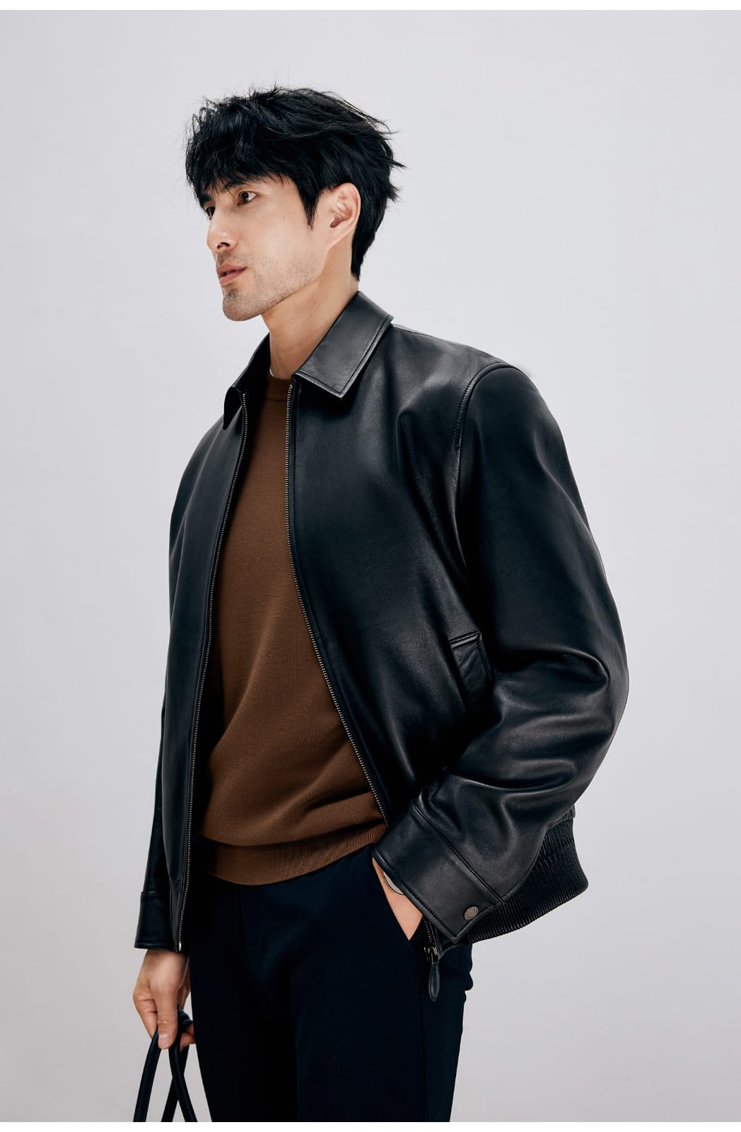 ITALIAN STYLE LUXURY LAMBSKIN LEATHER COAT