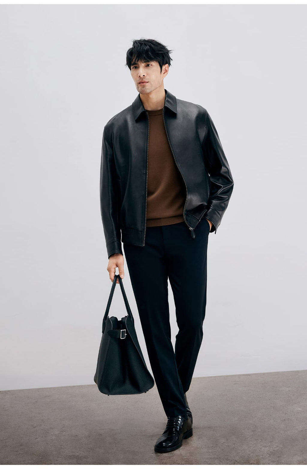 ITALIAN STYLE LUXURY LAMBSKIN LEATHER COAT