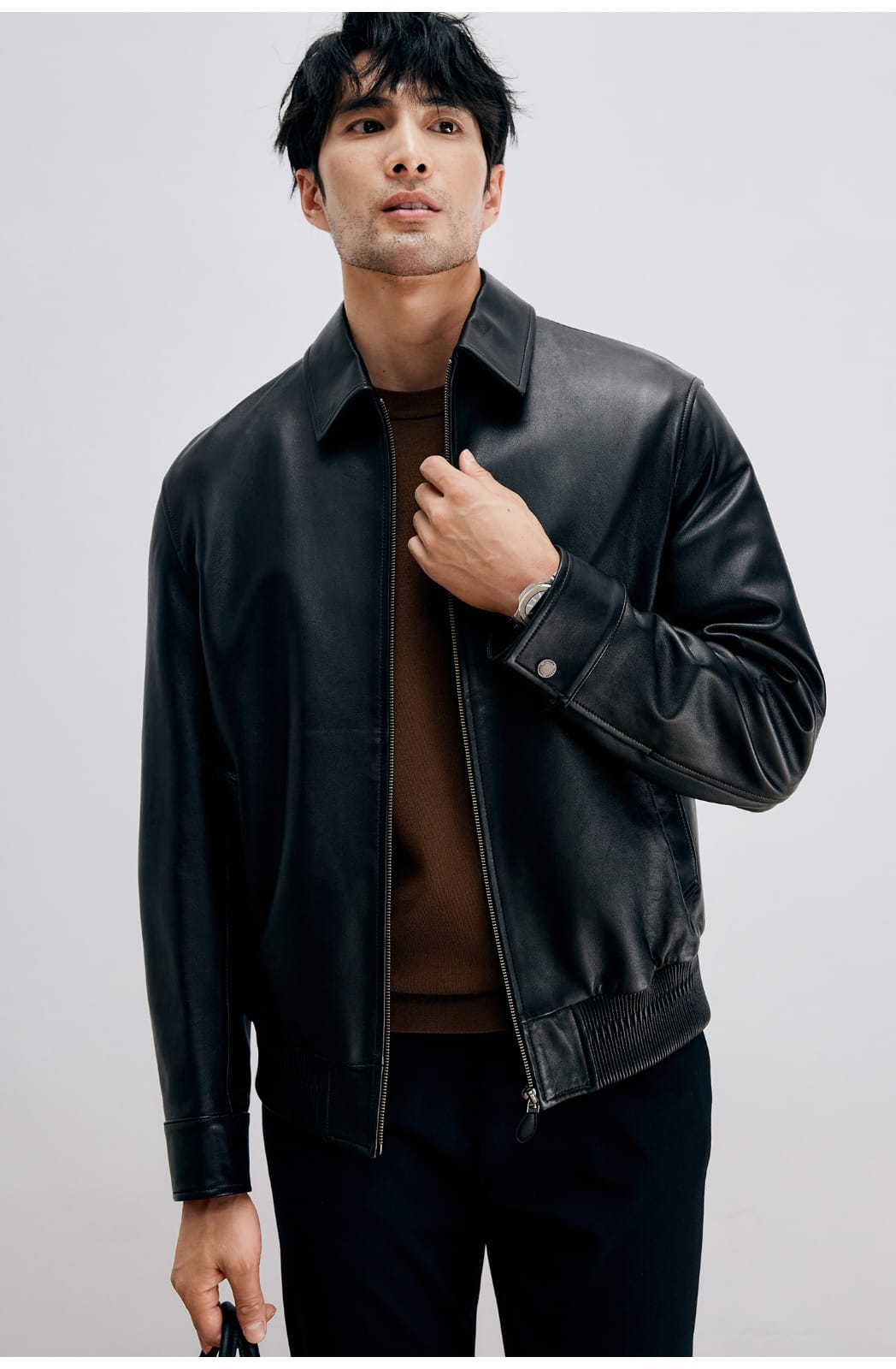 ITALIAN STYLE LUXURY LAMBSKIN LEATHER COAT