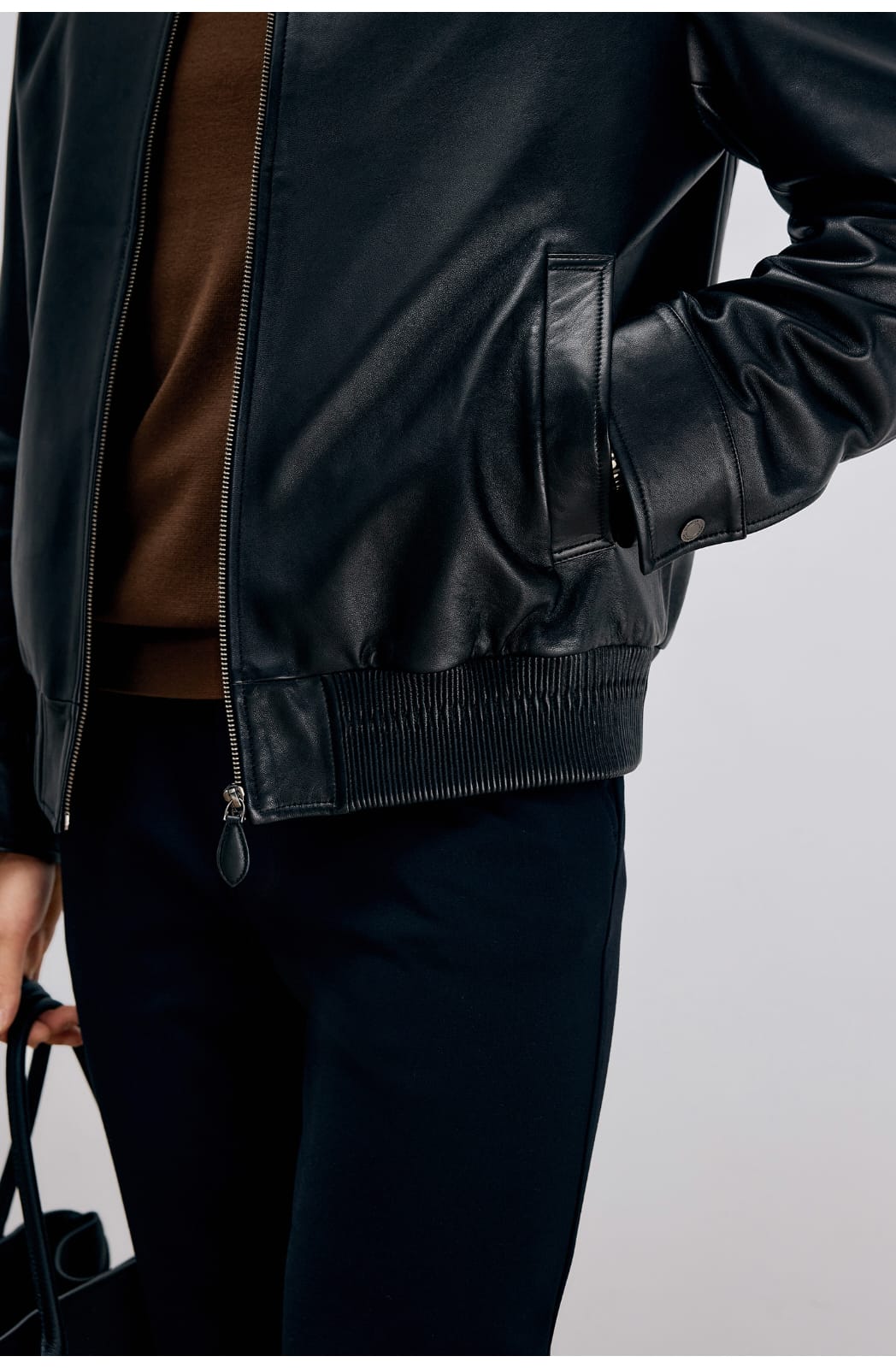 ITALIAN STYLE LUXURY LAMBSKIN LEATHER COAT