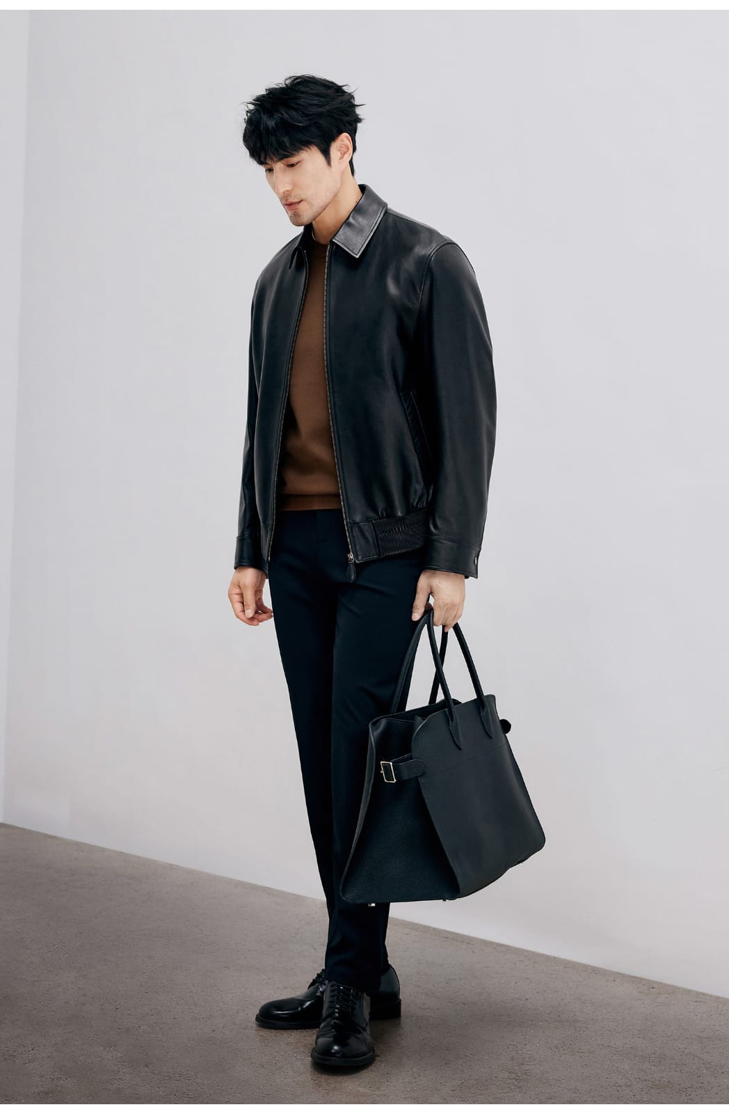 ITALIAN STYLE LUXURY LAMBSKIN LEATHER COAT