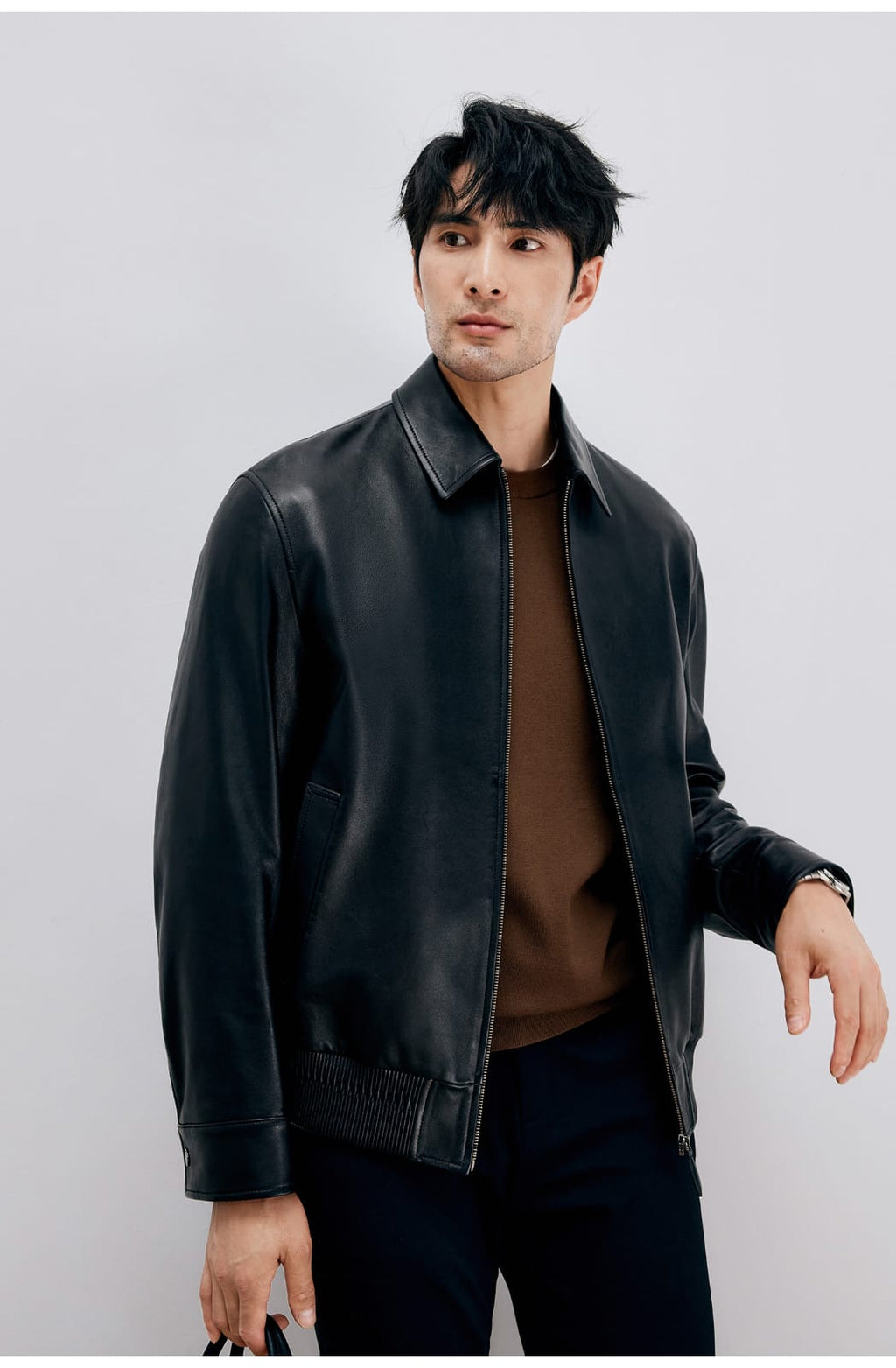 ITALIAN STYLE LUXURY LAMBSKIN LEATHER COAT