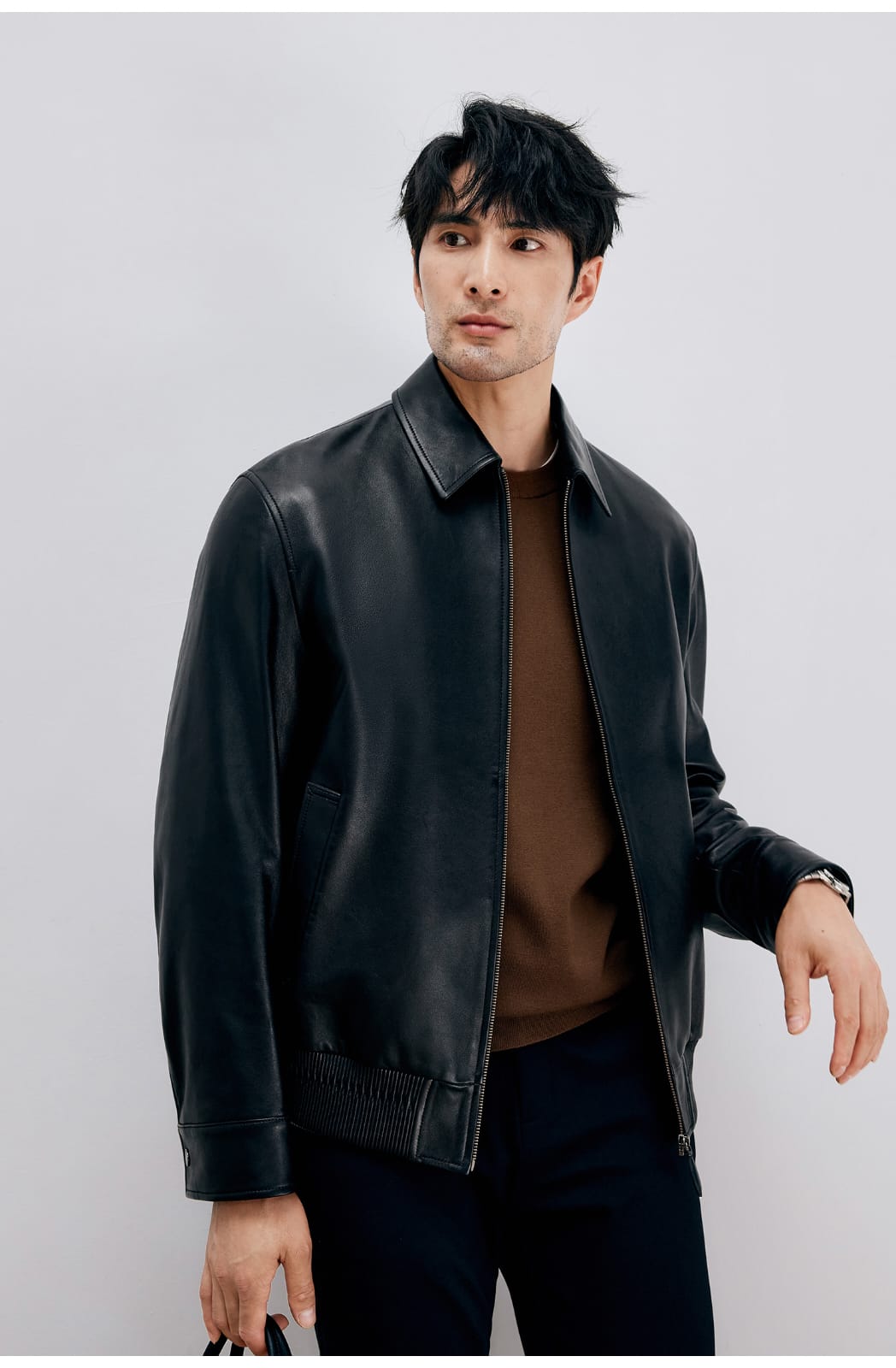 ITALIAN STYLE LUXURY LAMBSKIN LEATHER COAT