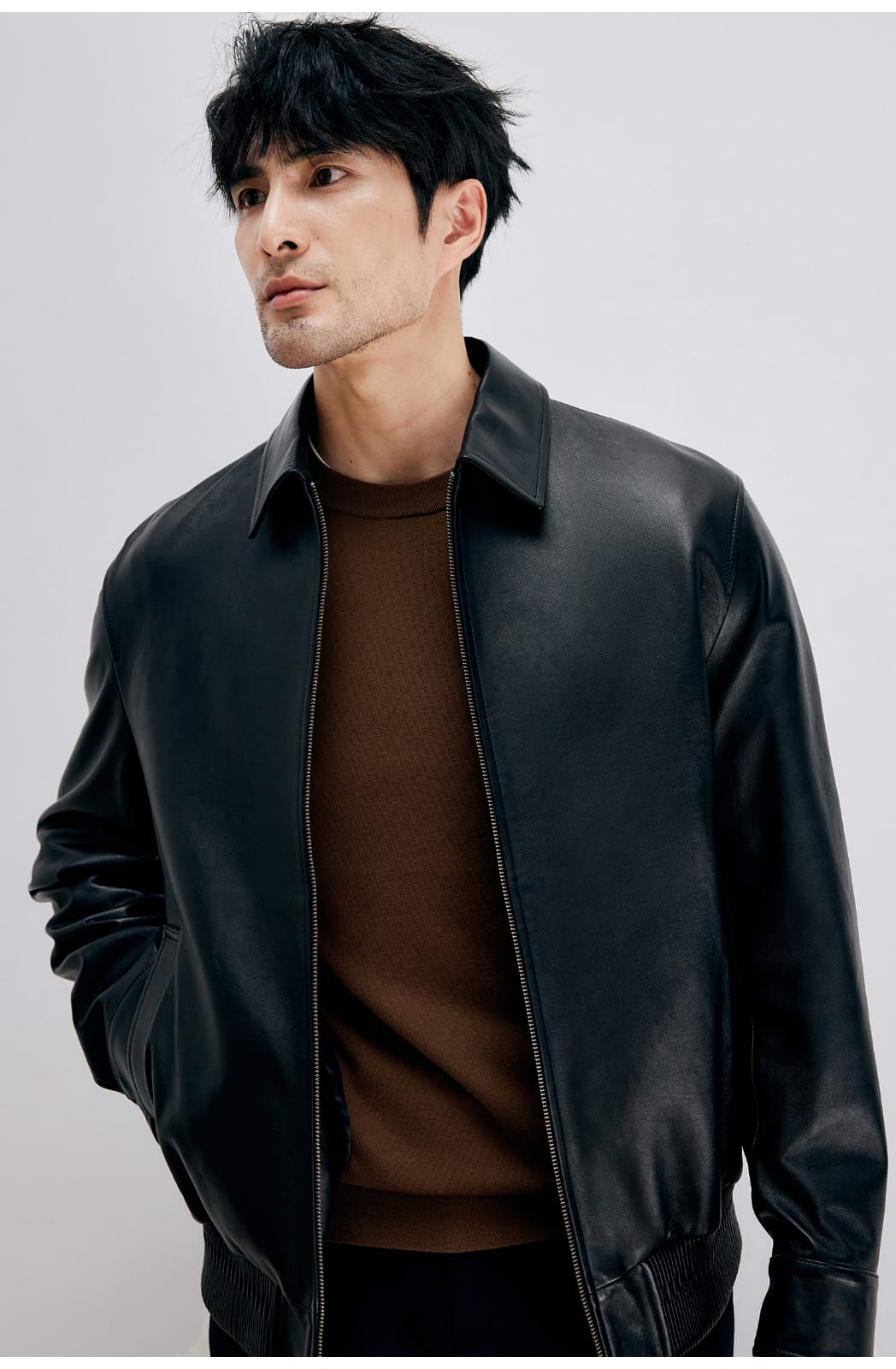 ITALIAN STYLE LUXURY LAMBSKIN LEATHER COAT