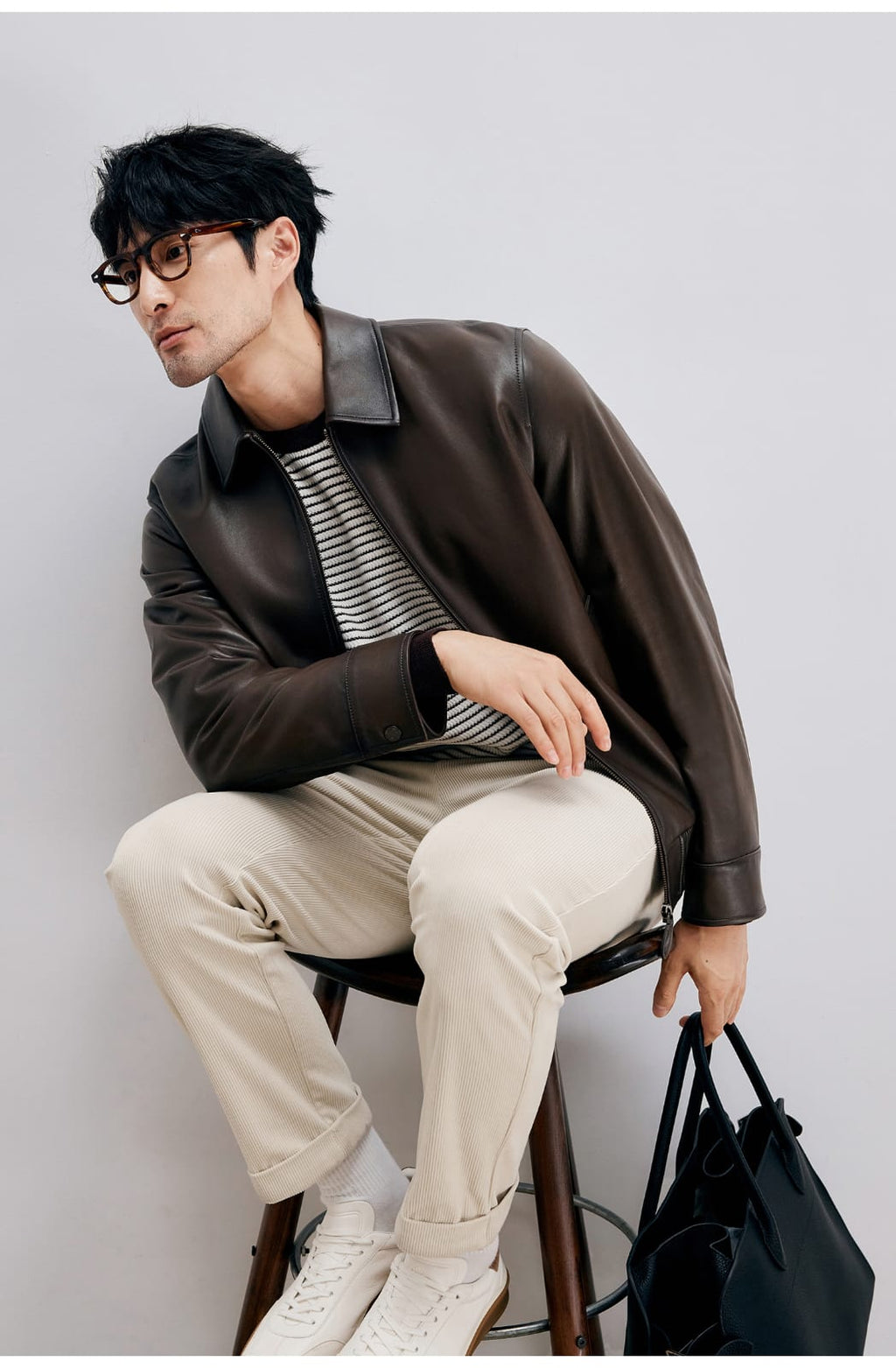 ITALIAN STYLE LUXURY LAMBSKIN LEATHER COAT