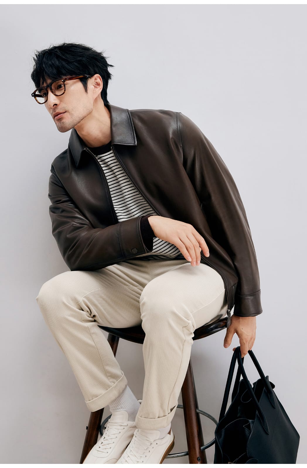 ITALIAN STYLE LUXURY LAMBSKIN LEATHER COAT