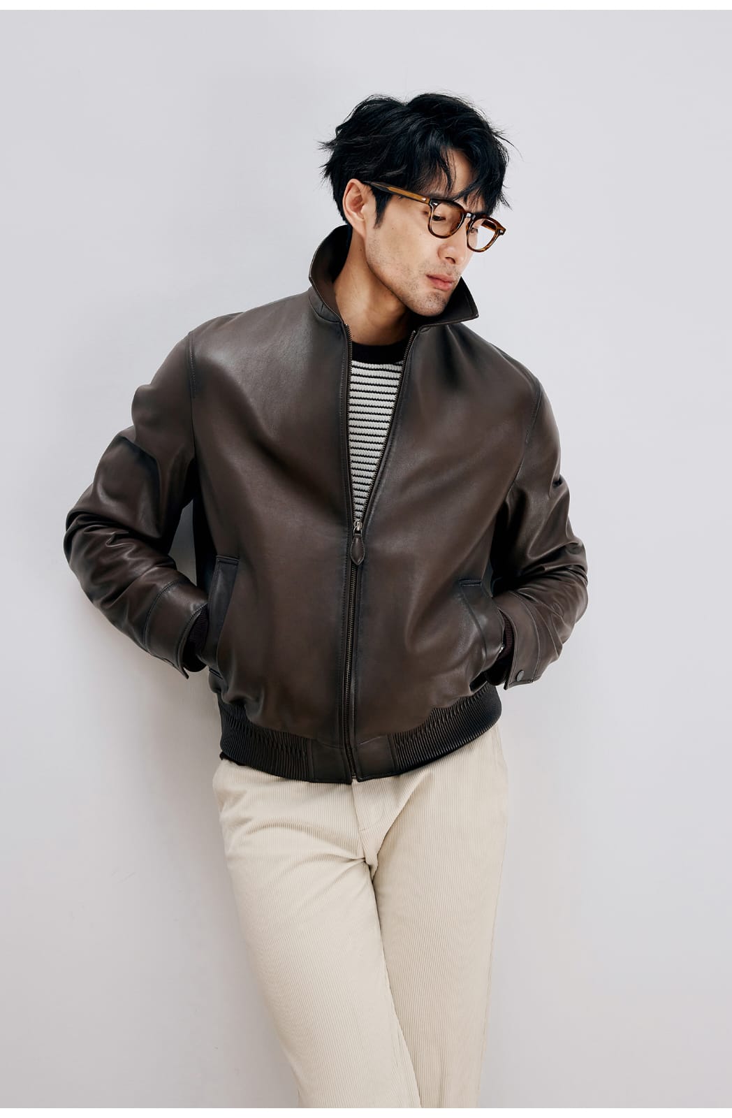 ITALIAN STYLE LUXURY LAMBSKIN LEATHER COAT