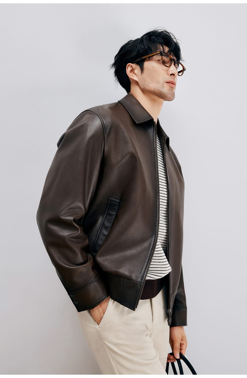 ITALIAN STYLE LUXURY LAMBSKIN LEATHER COAT