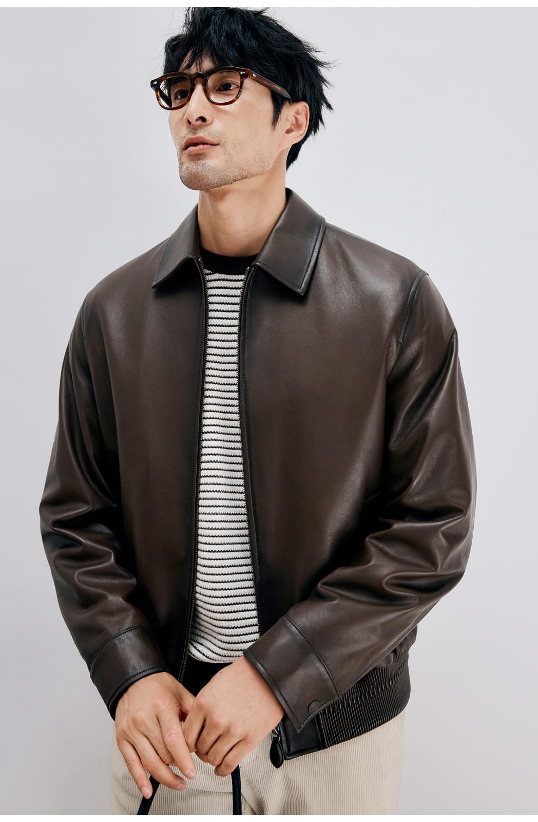 ITALIAN STYLE LUXURY LAMBSKIN LEATHER COAT