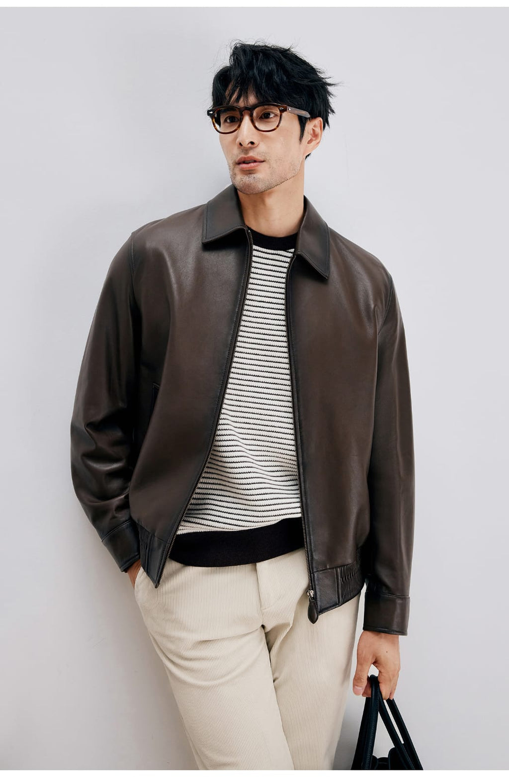 ITALIAN STYLE LUXURY LAMBSKIN LEATHER COAT