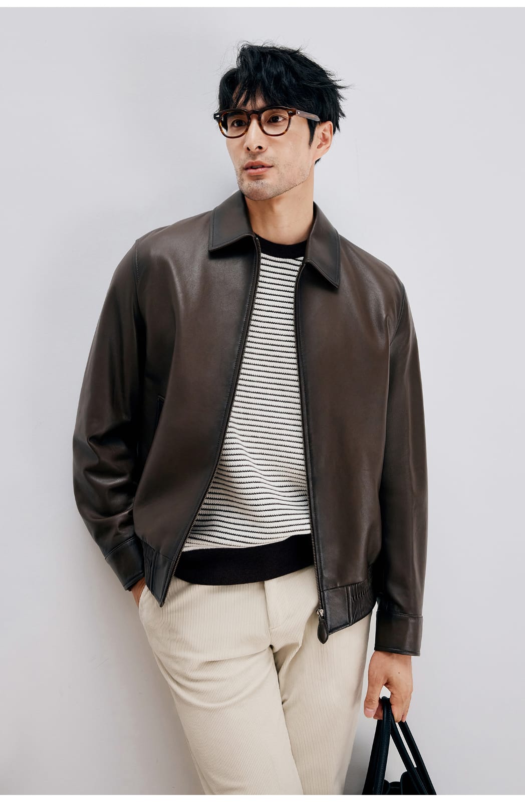 ITALIAN STYLE LUXURY LAMBSKIN LEATHER COAT