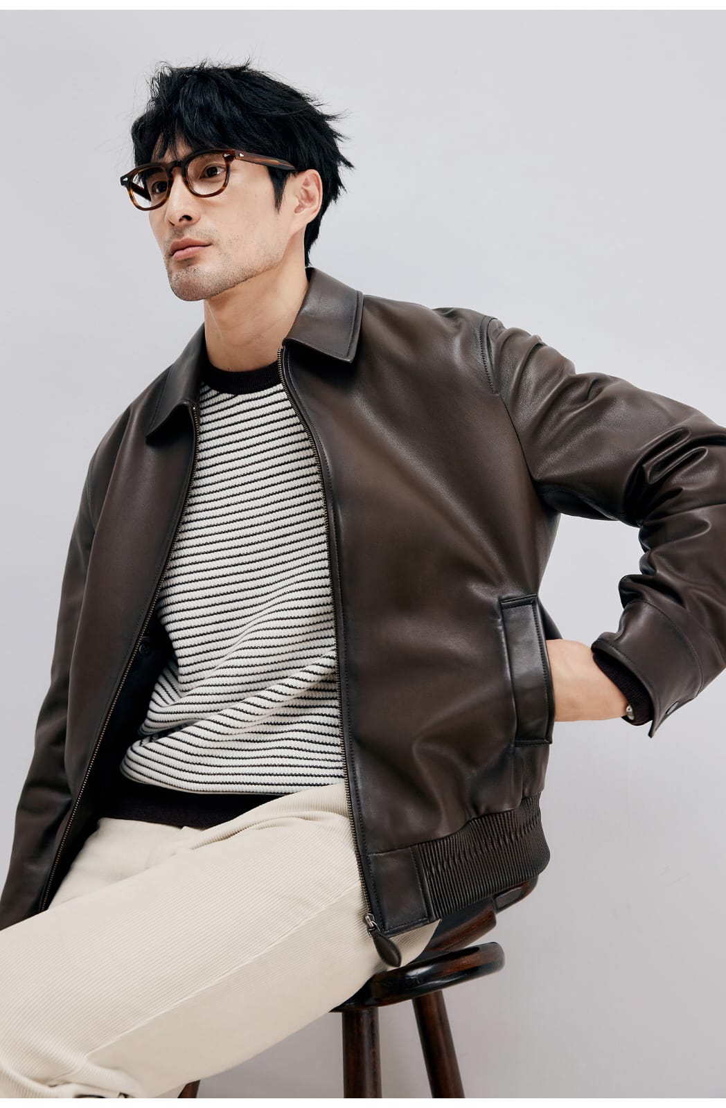 ITALIAN STYLE LUXURY LAMBSKIN LEATHER COAT