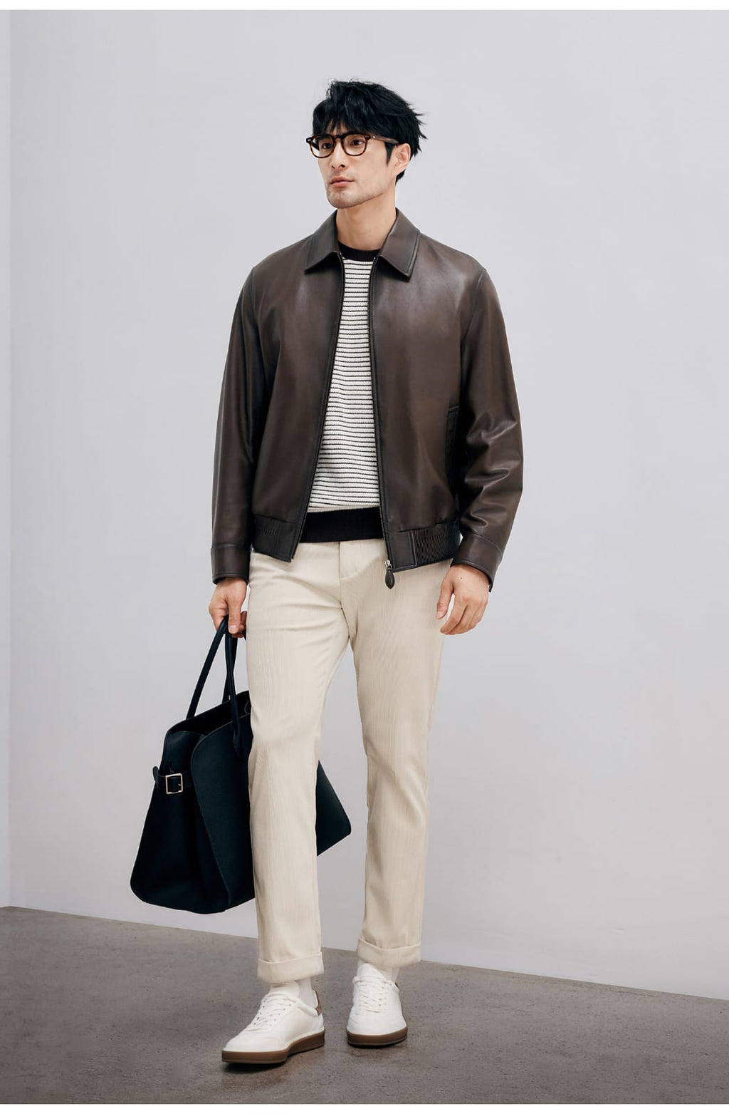ITALIAN STYLE LUXURY LAMBSKIN LEATHER COAT