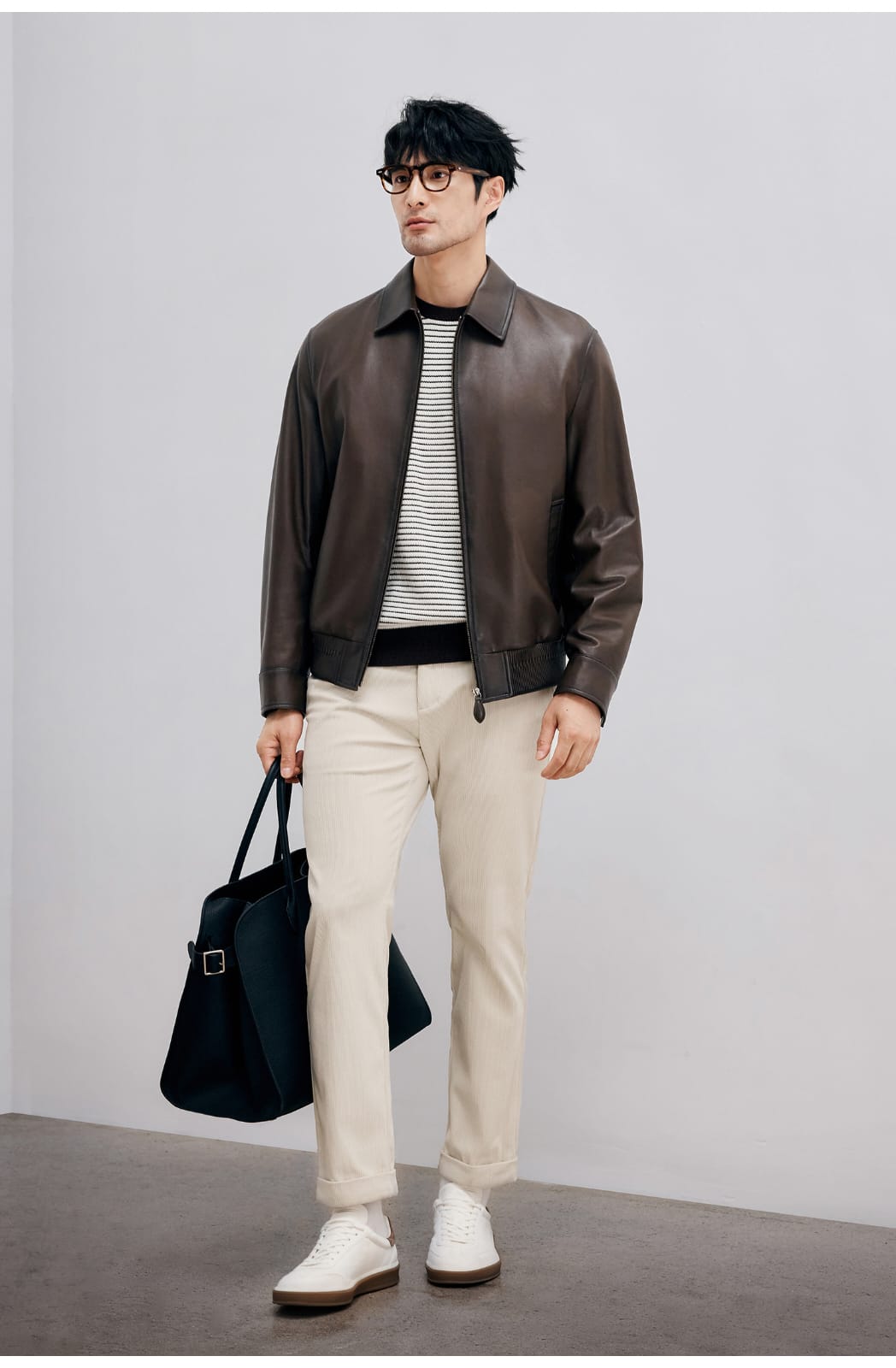 ITALIAN STYLE LUXURY LAMBSKIN LEATHER COAT