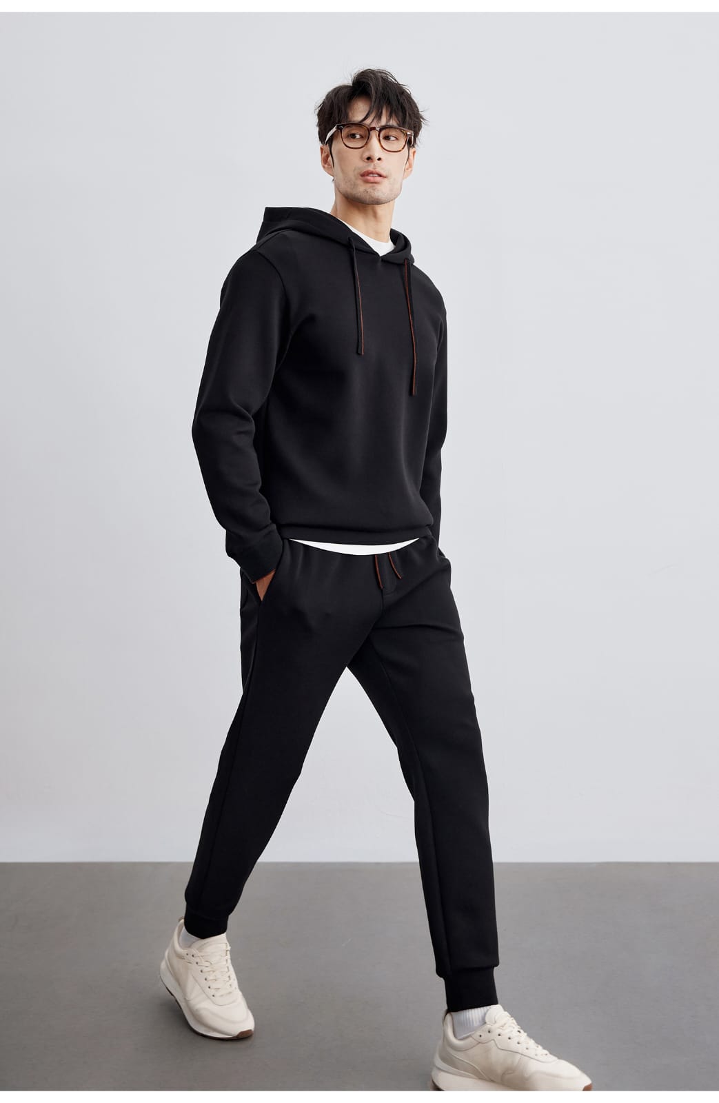 AUTUMN CASUAL WOOL BLEND HOODED SWEATSHIRT