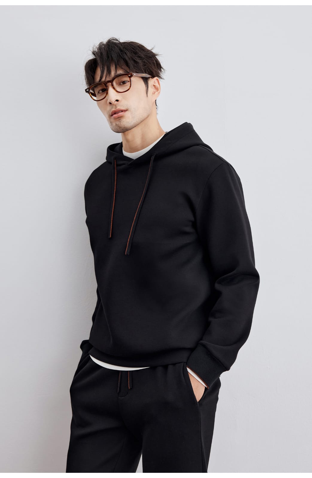 AUTUMN CASUAL WOOL BLEND HOODED SWEATSHIRT