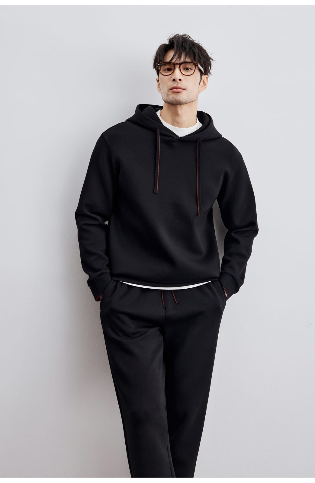 AUTUMN CASUAL WOOL BLEND HOODED SWEATSHIRT