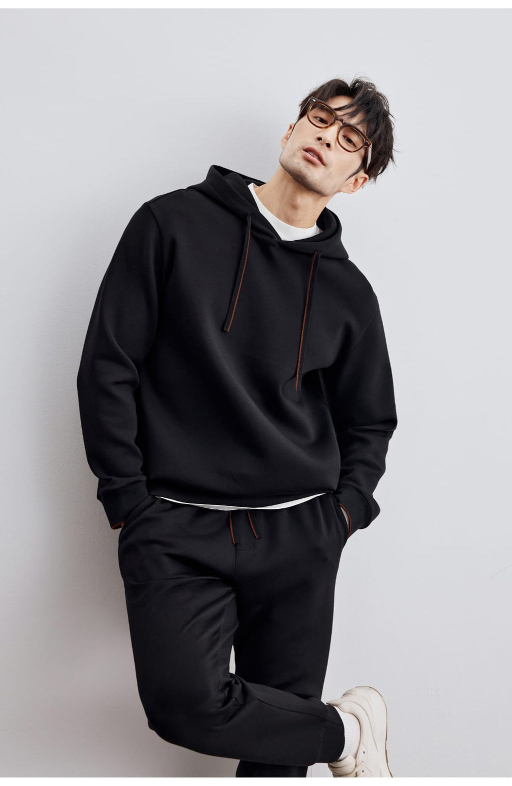 AUTUMN CASUAL WOOL BLEND HOODED SWEATSHIRT