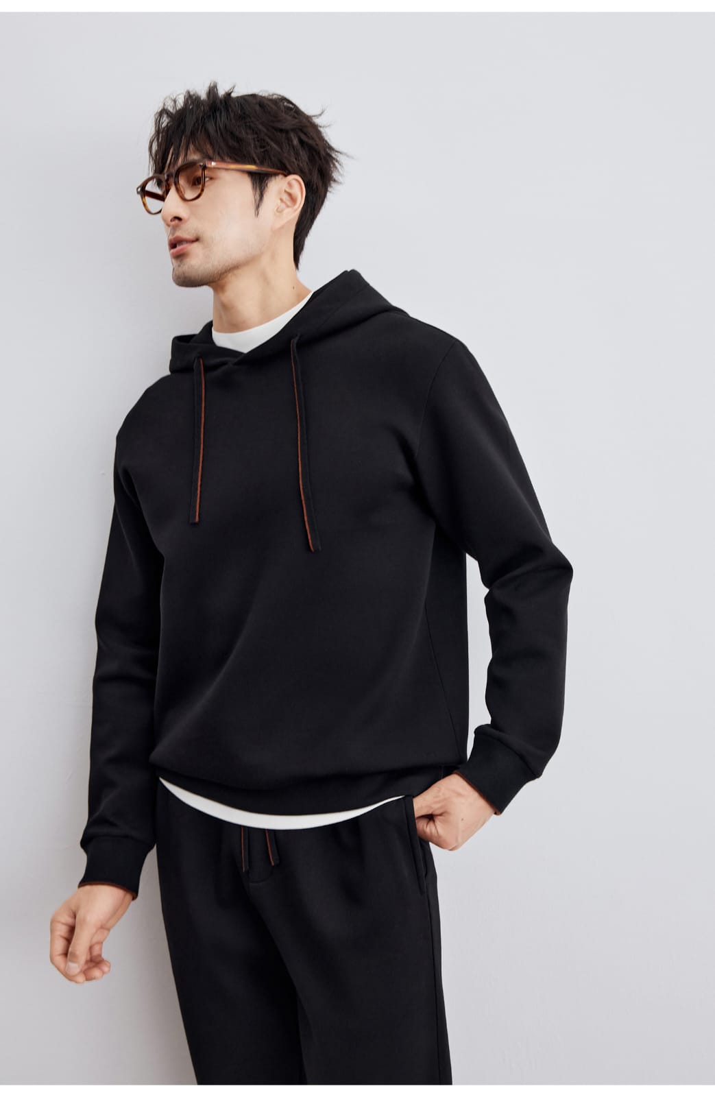 AUTUMN CASUAL WOOL BLEND HOODED SWEATSHIRT