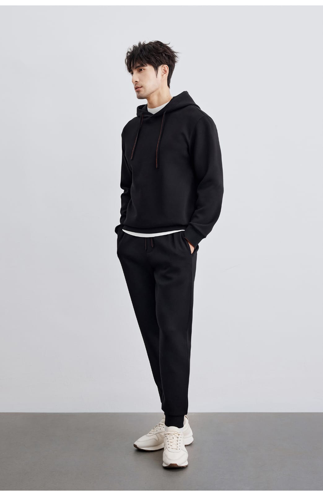 AUTUMN CASUAL WOOL BLEND HOODED SWEATSHIRT