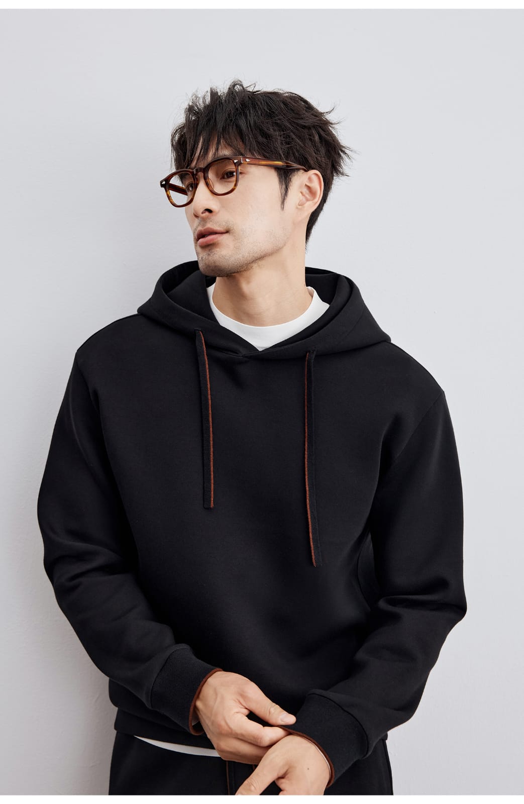 AUTUMN CASUAL WOOL BLEND HOODED SWEATSHIRT
