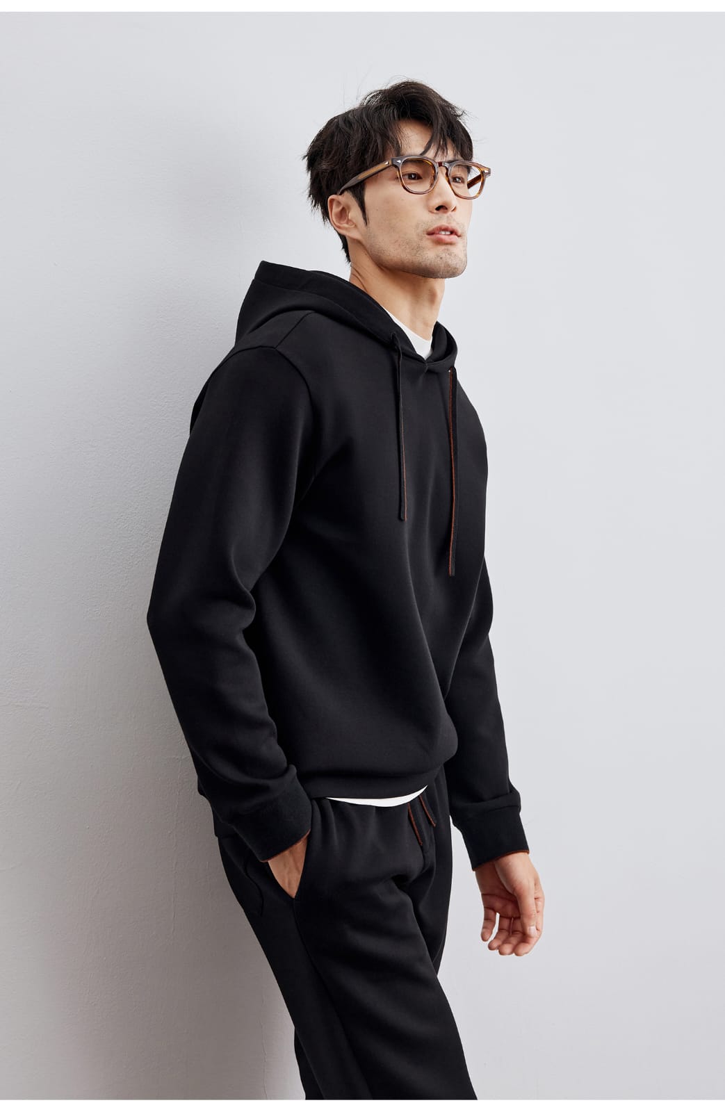 AUTUMN CASUAL WOOL BLEND HOODED SWEATSHIRT